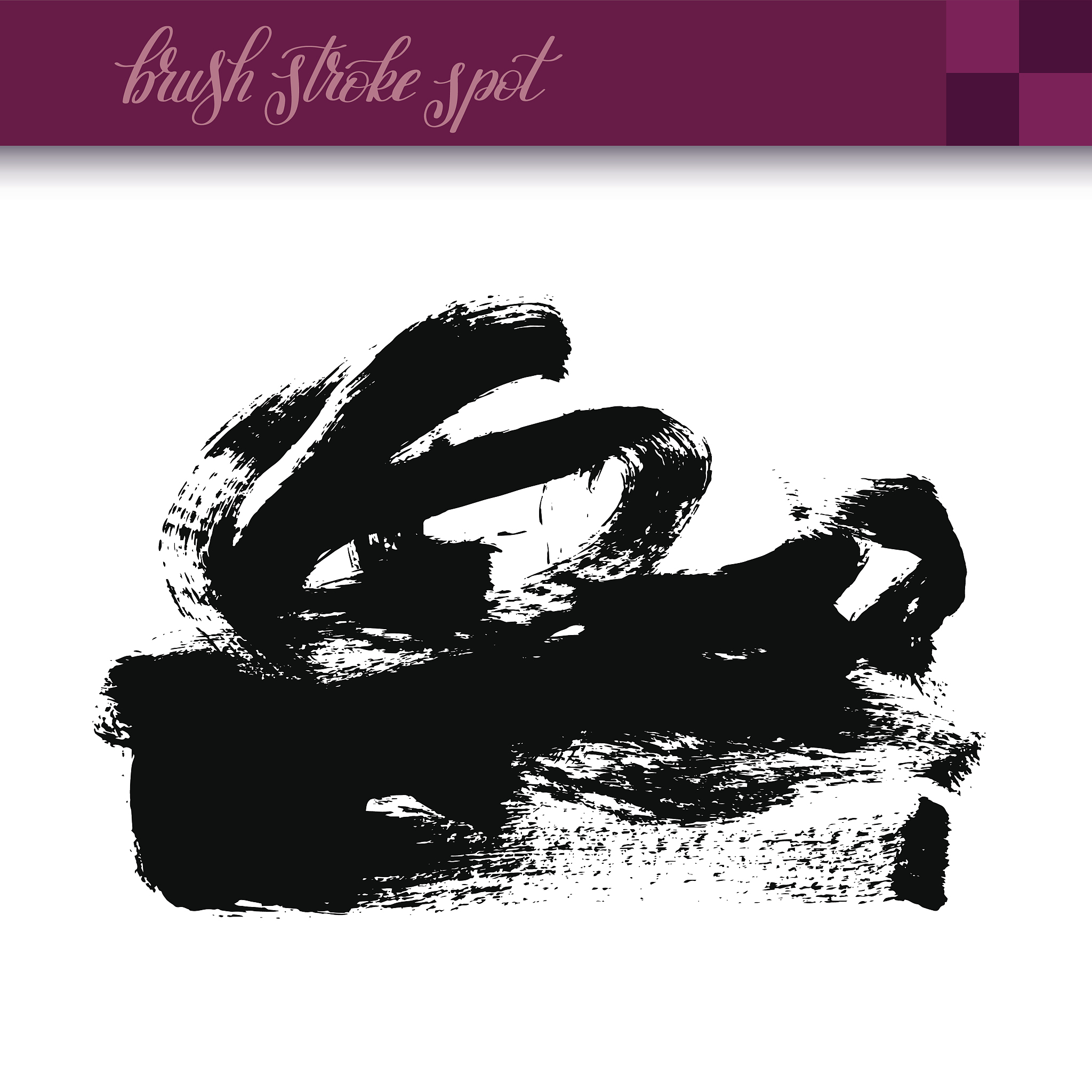 black ink hand drawing brush strokes spot element isolated on