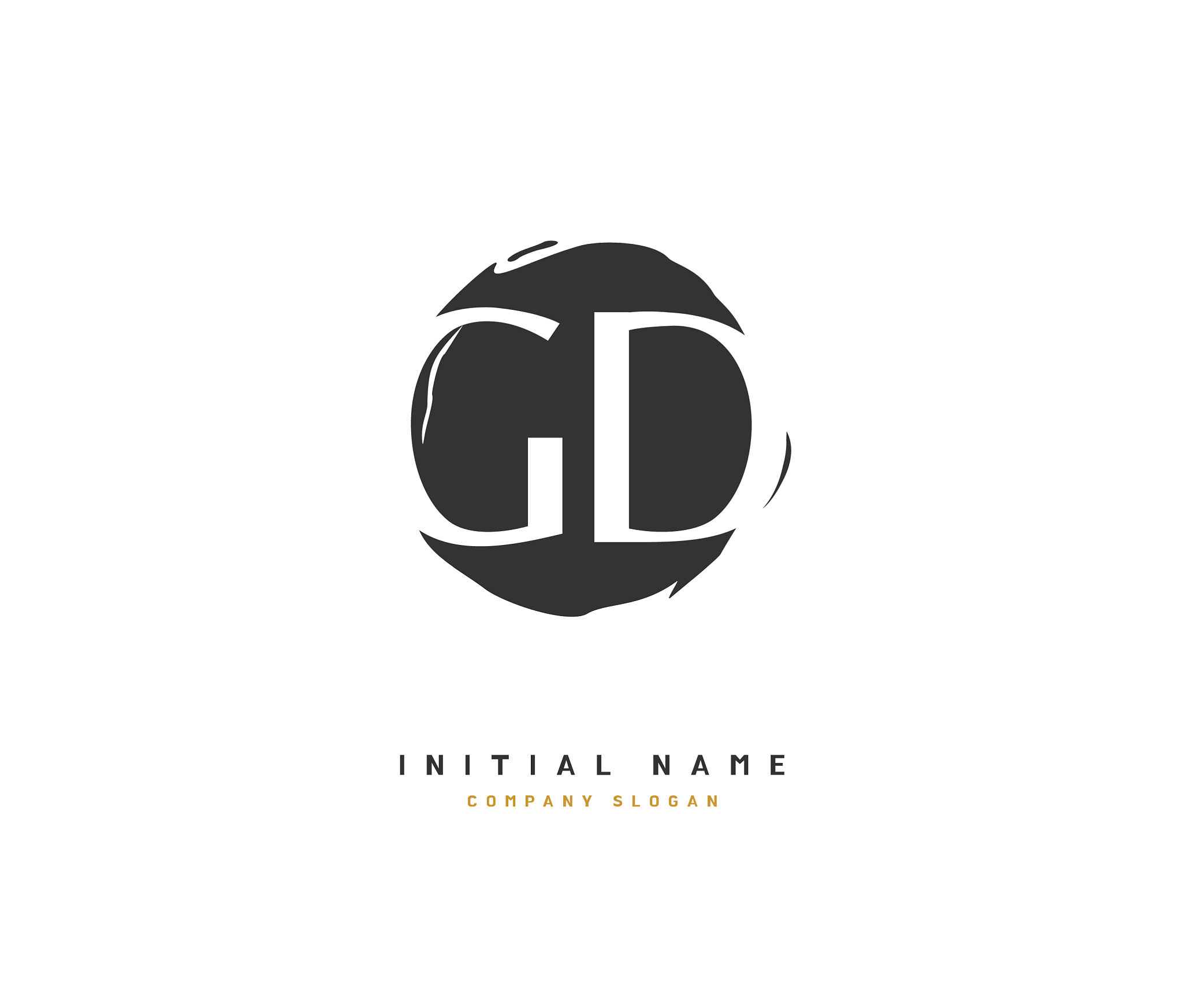 g d gd beauty initial logo handwriting logo of