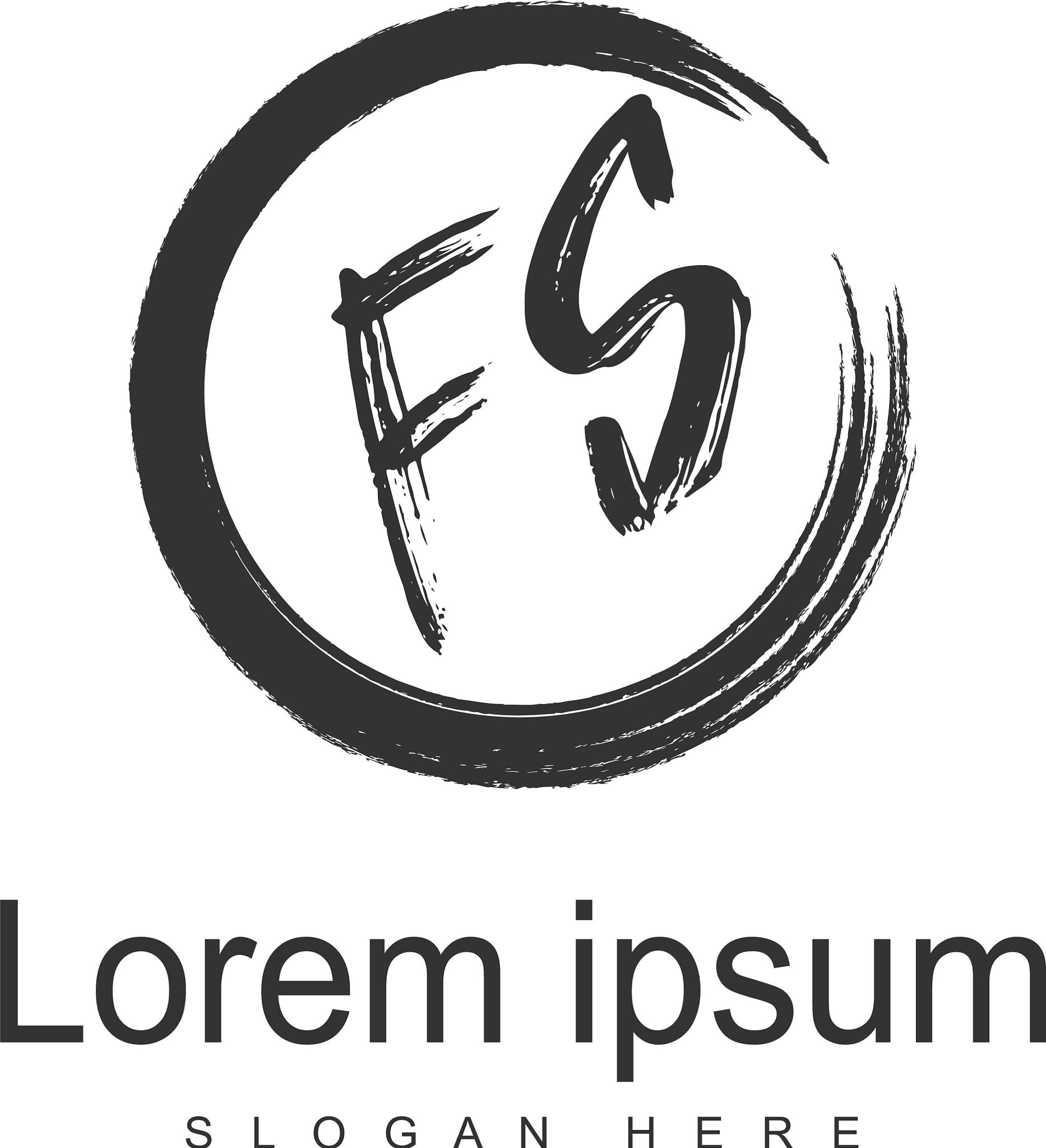 initial fs logo template with modern frame