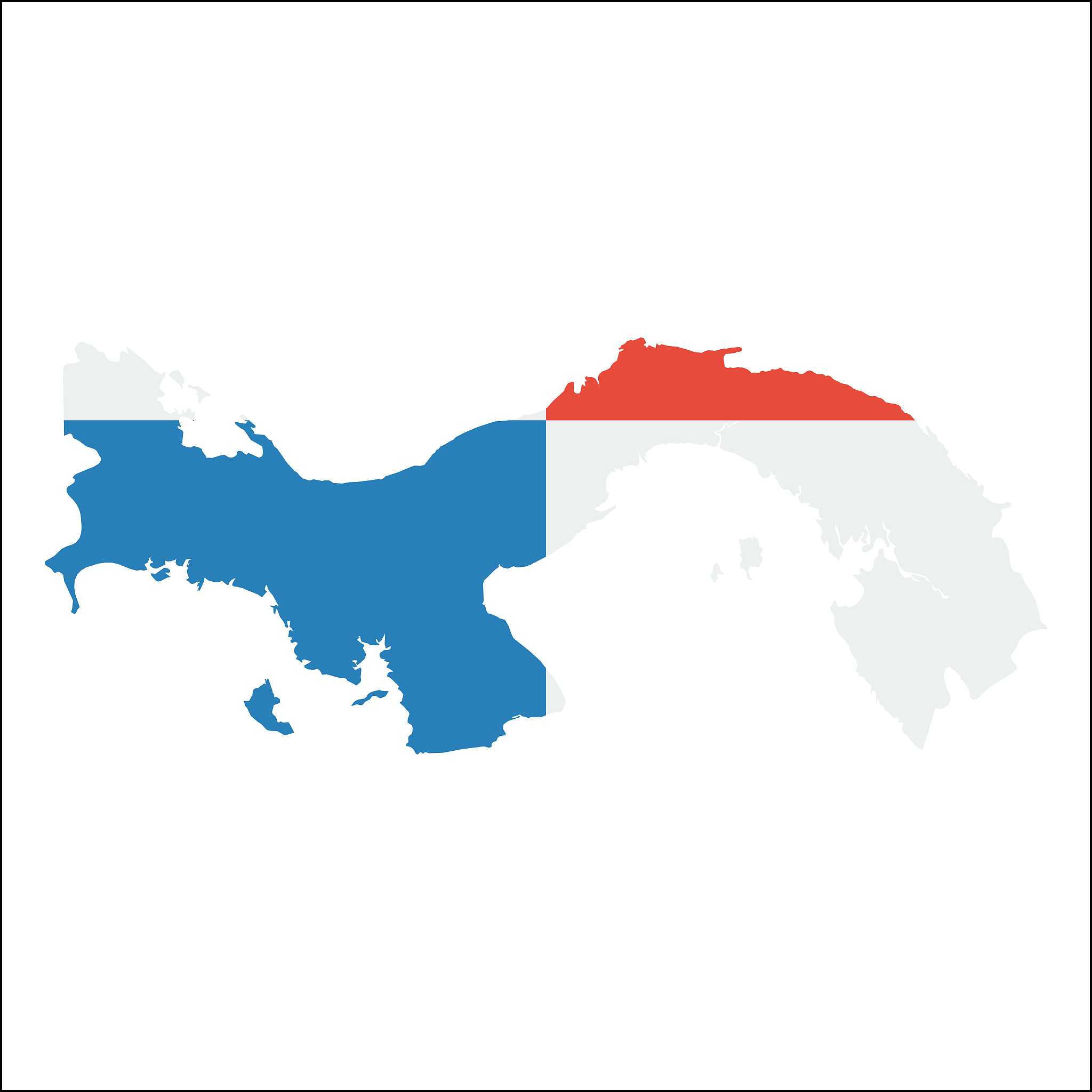 high resolution panama map with country flag.