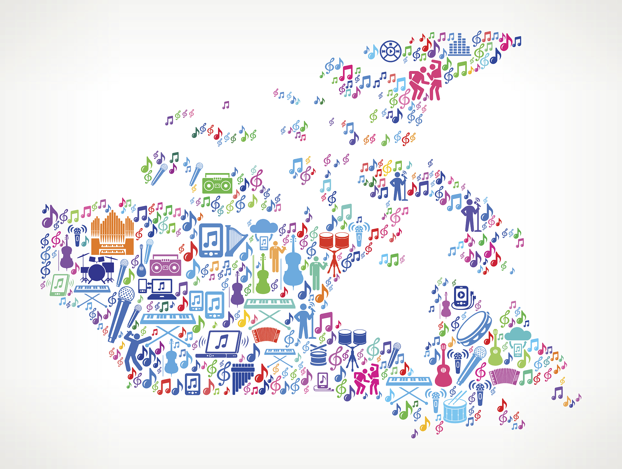 canada fun adventure travel vector icons background