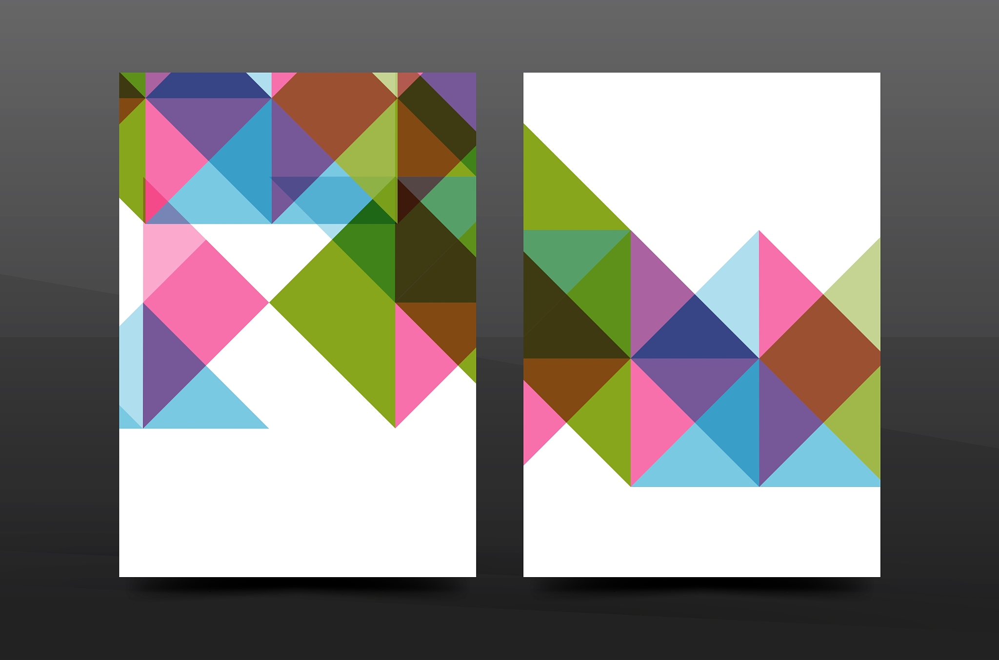 colorful geometry design annual report a4 cover