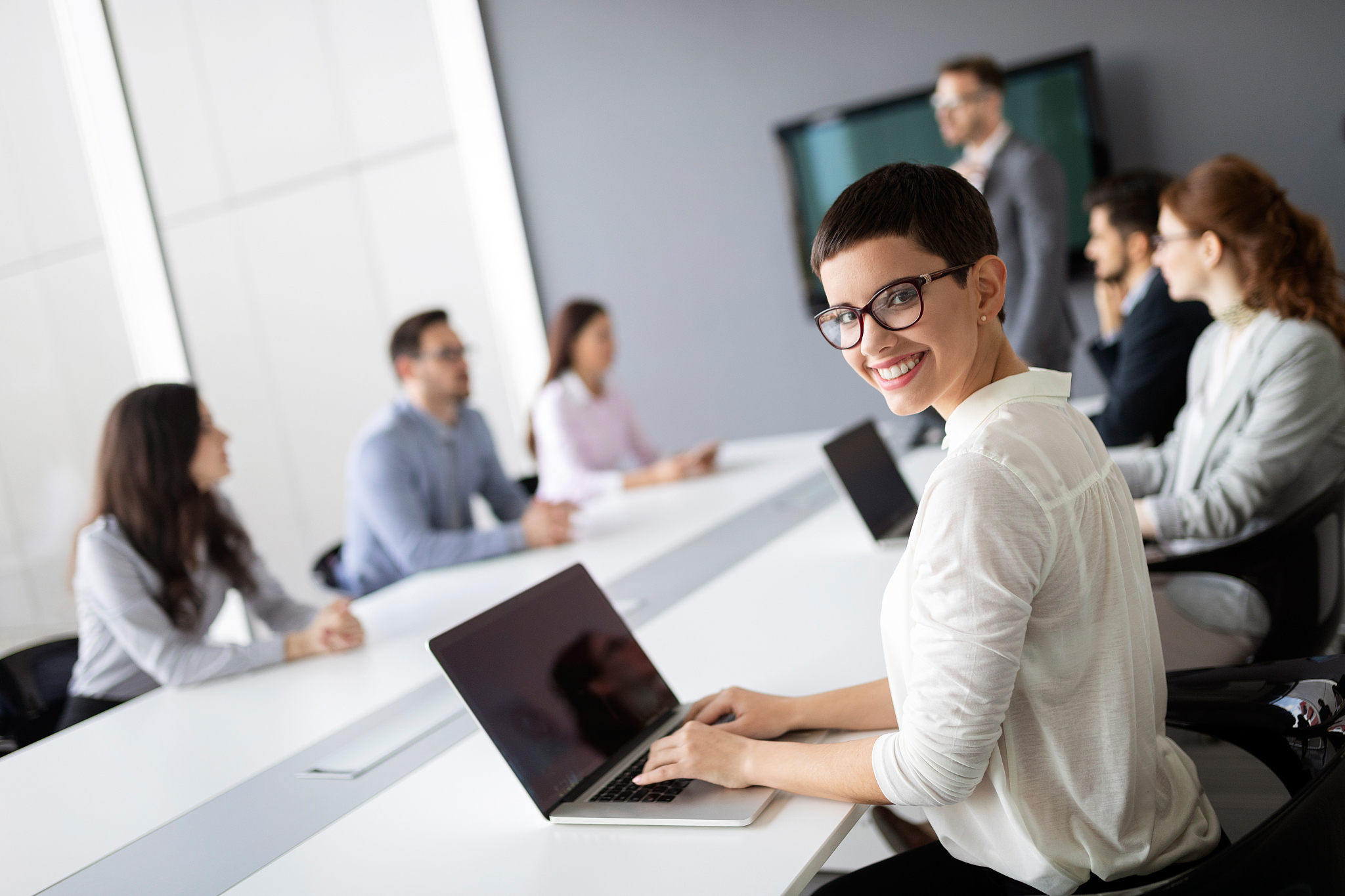 group of business people collaborating in office