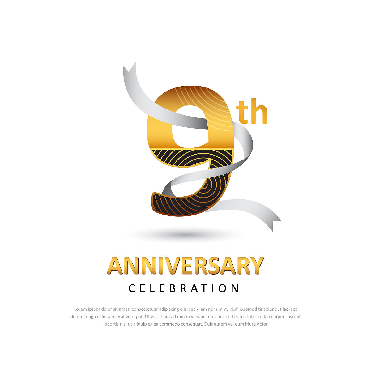 9年创意周年庆典模板设计与丝带