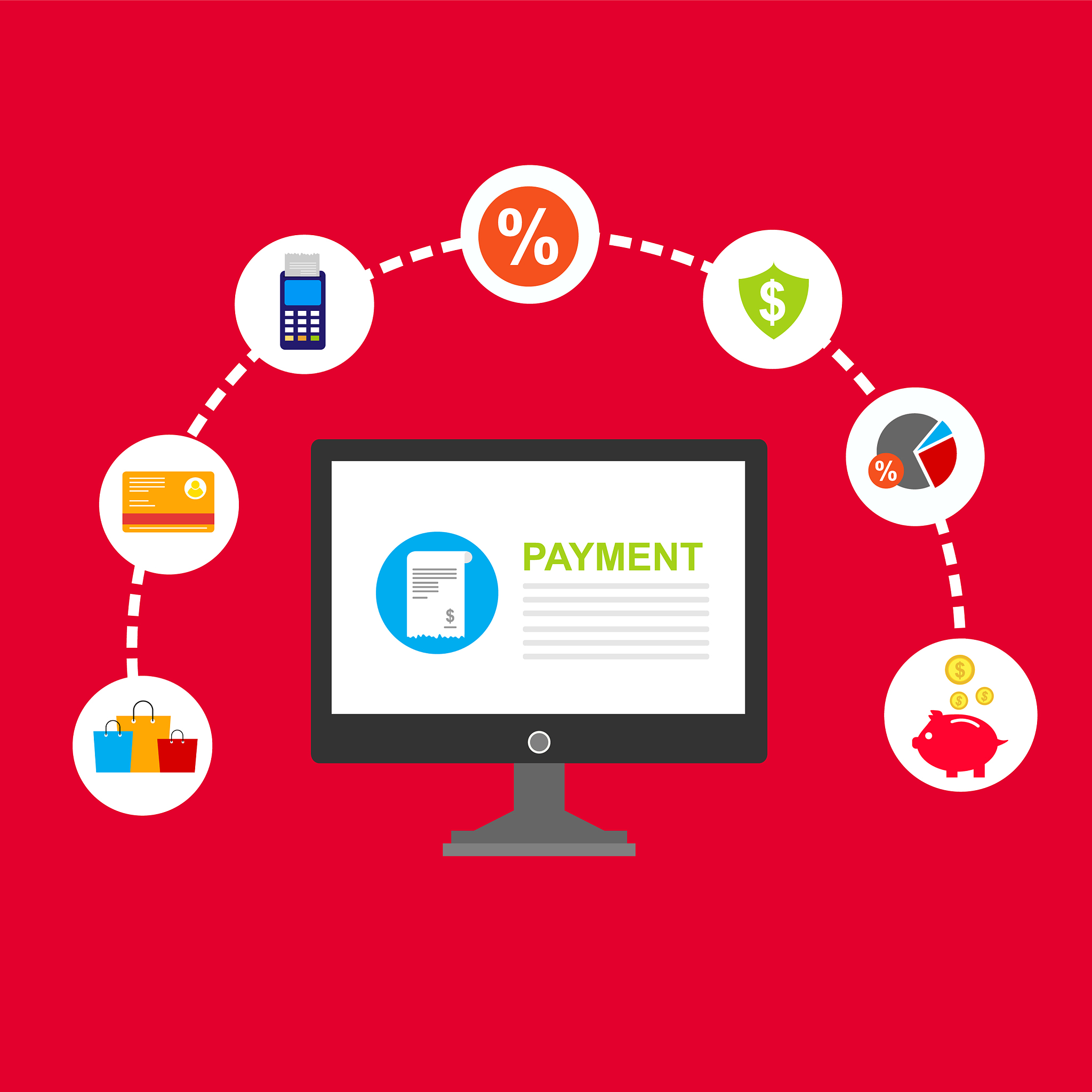 concept online and mobile payments for web page