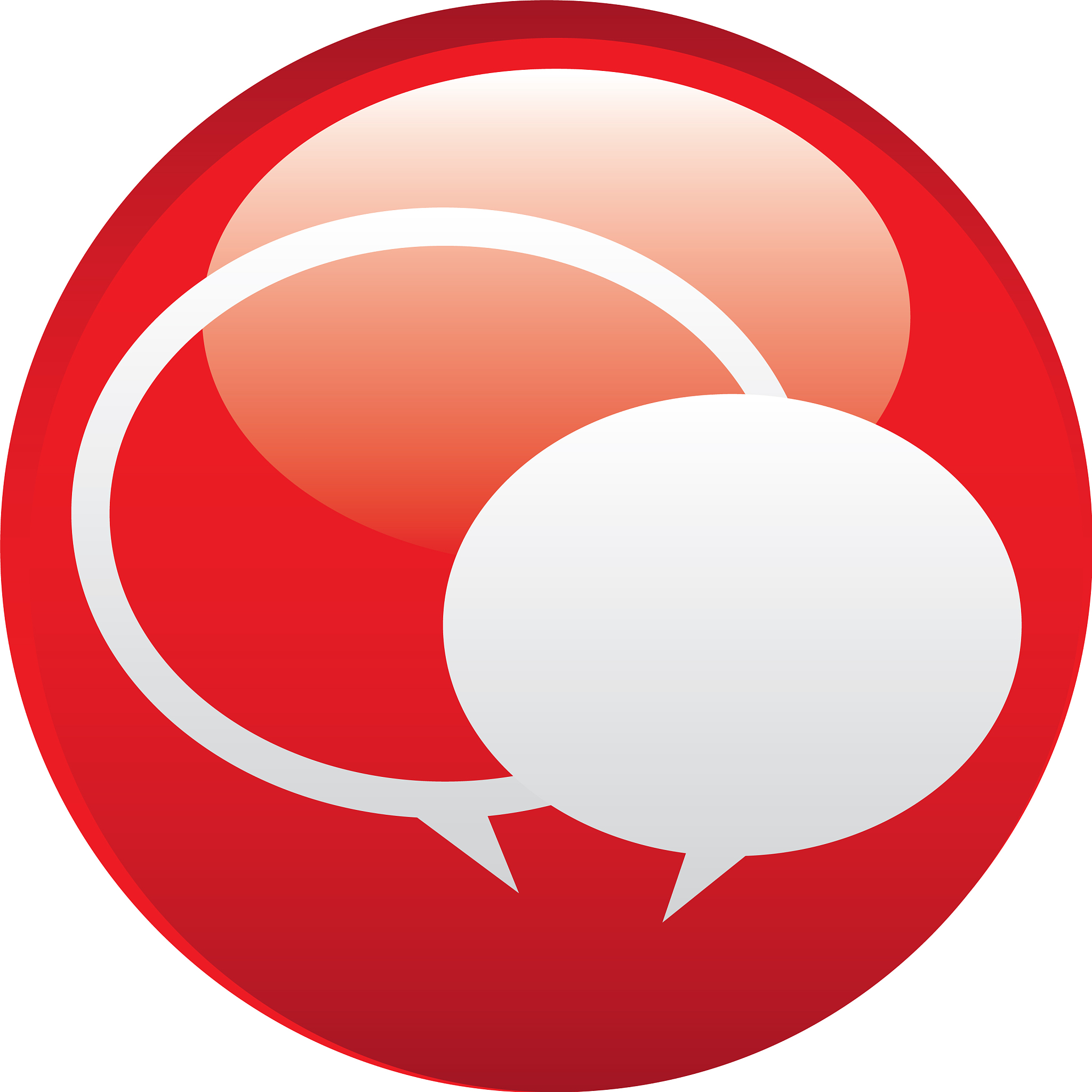 red round chat bubbles emblem icon