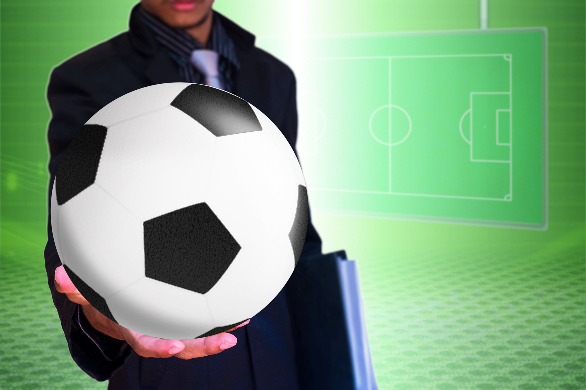 business on soccer background