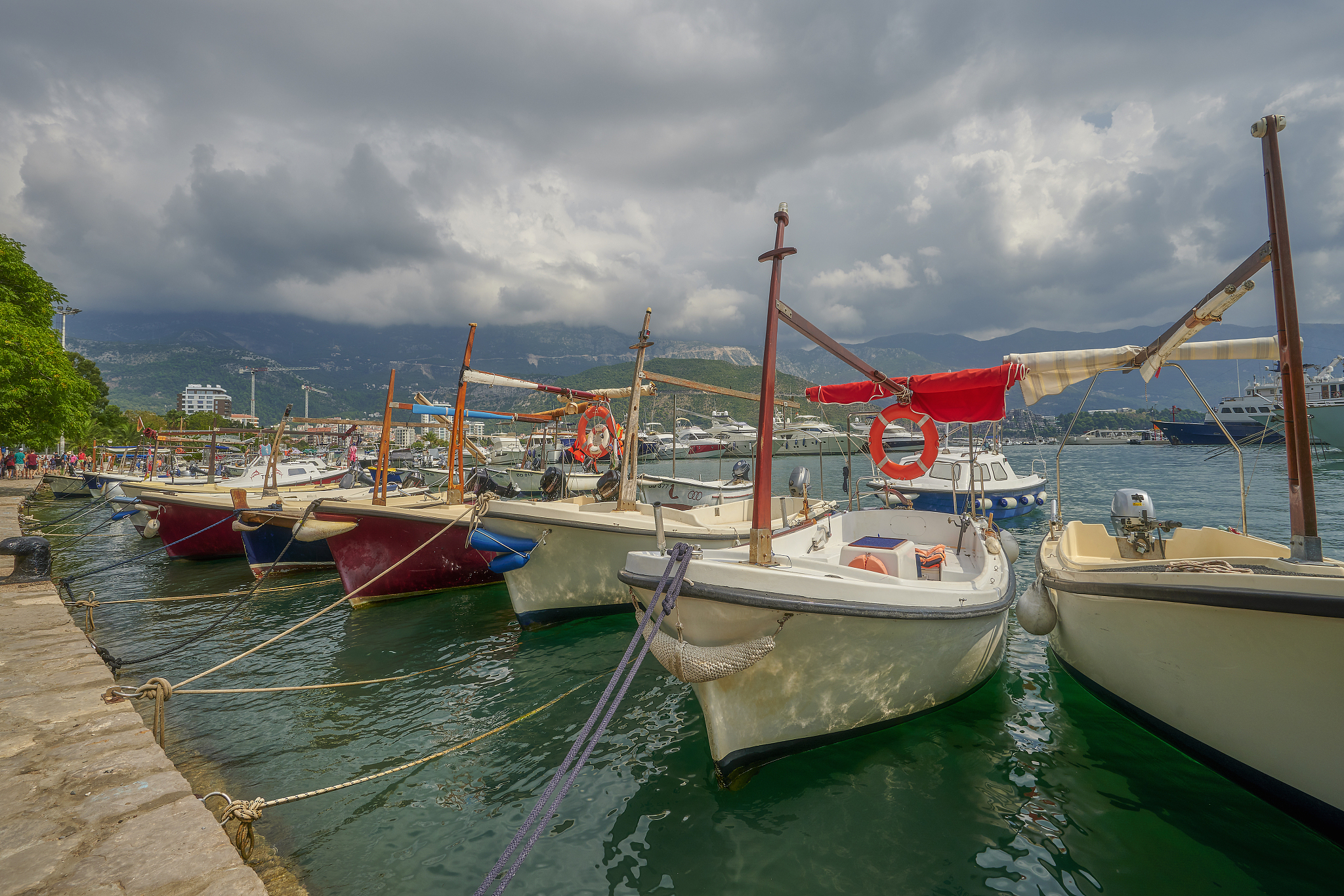 budva city, montenegro, marina