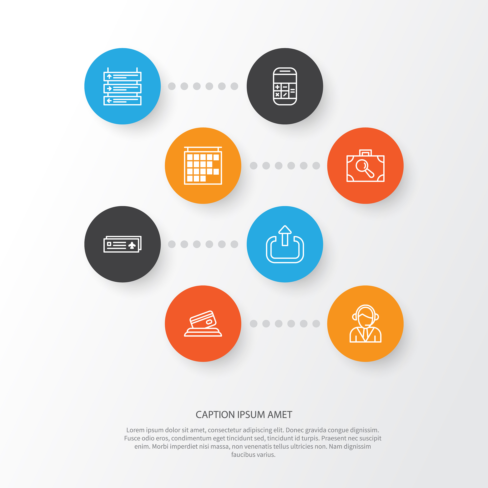 travel icons set collection of credit card