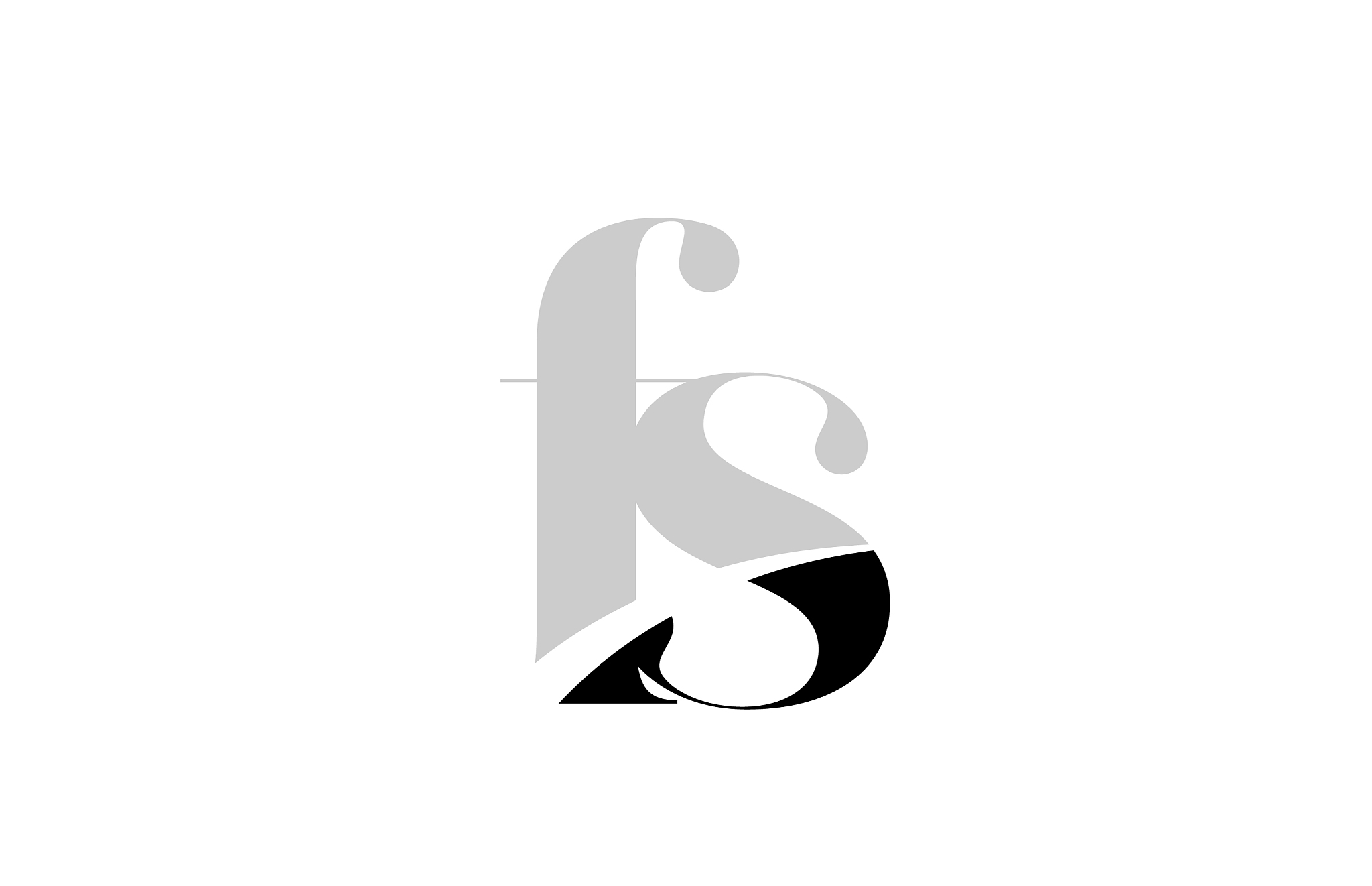 alphabet letter fs f s black and white logo icon