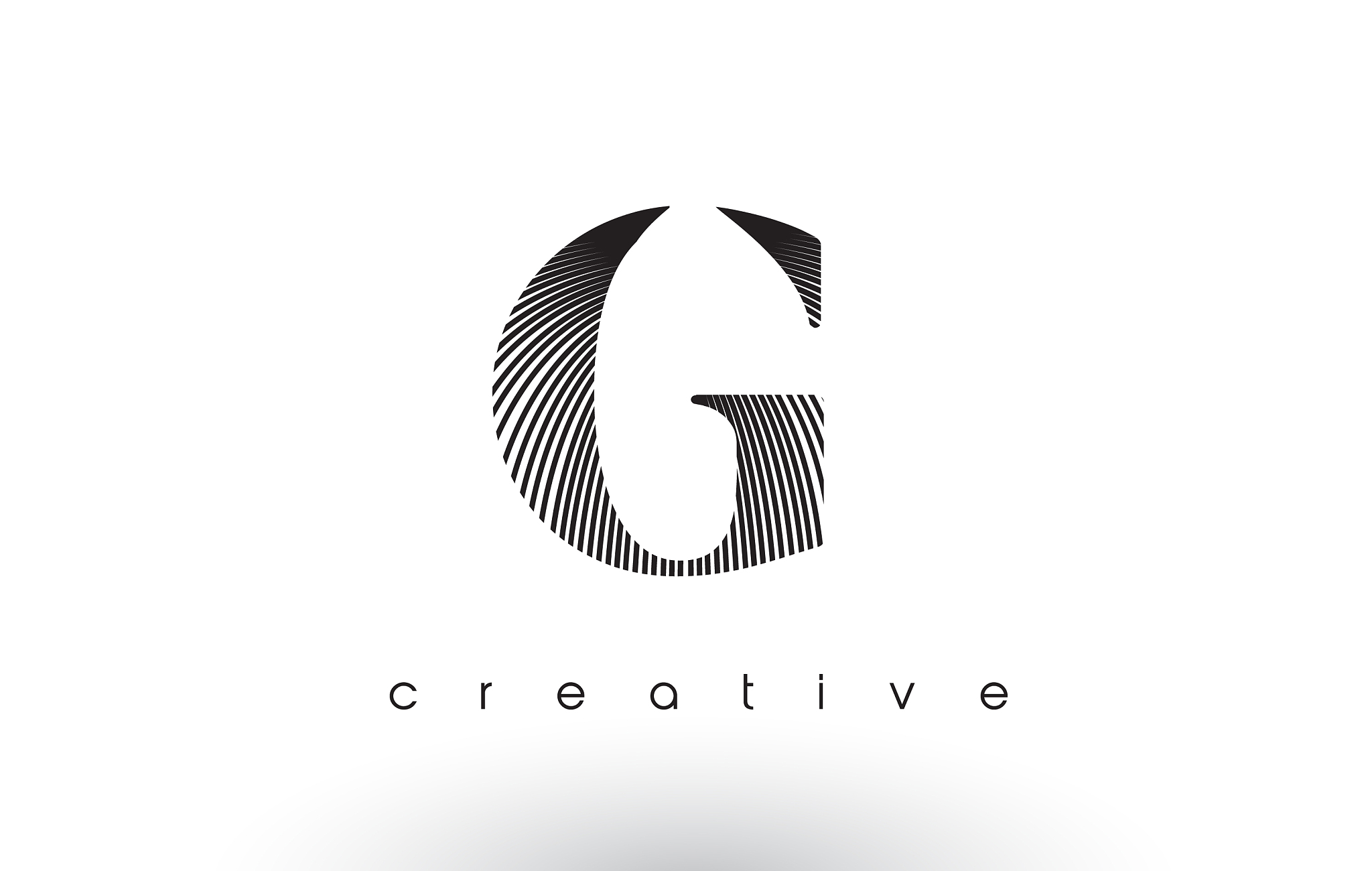 g logo design with multiple lines and black and