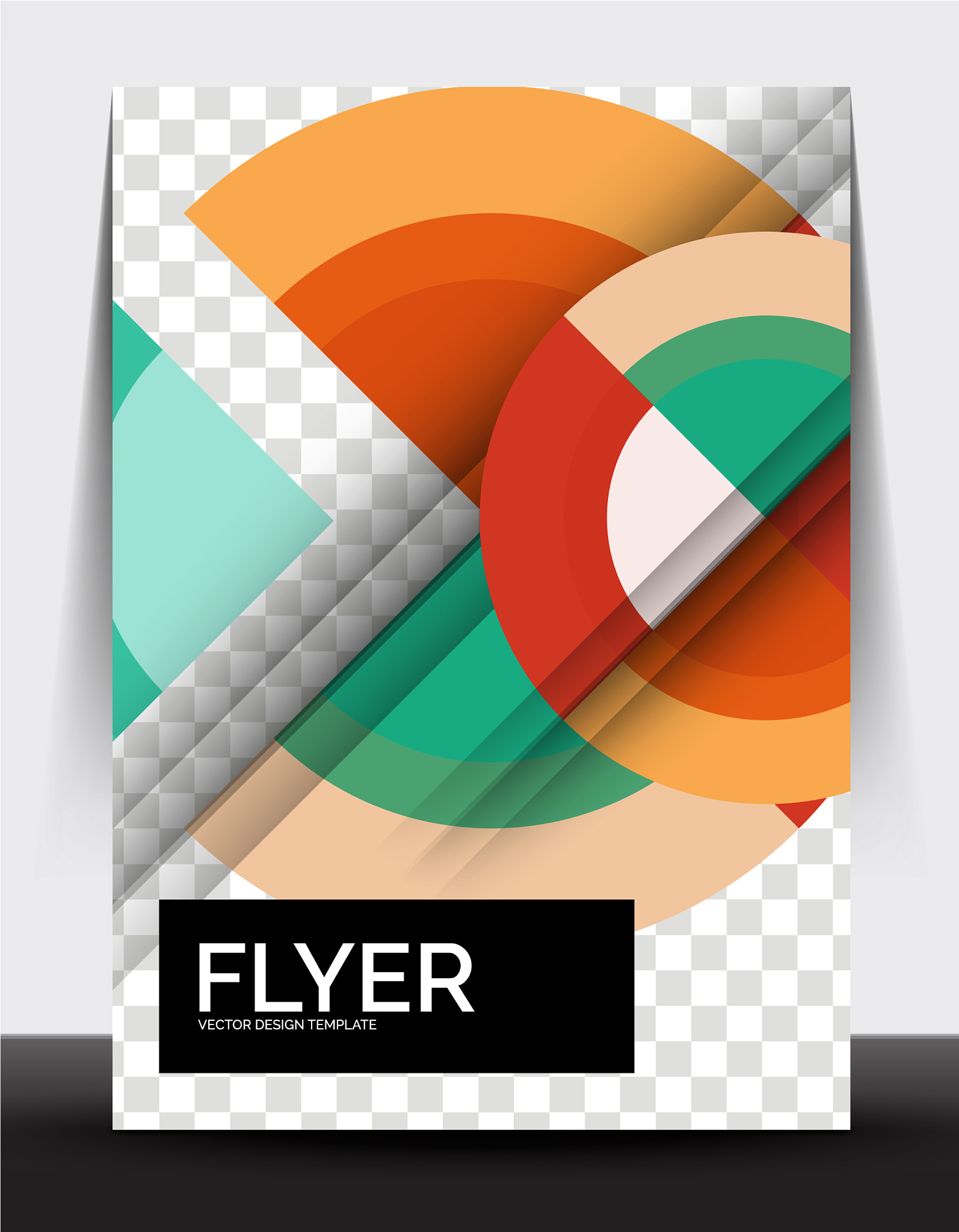 circle design a4 flyer print template annual