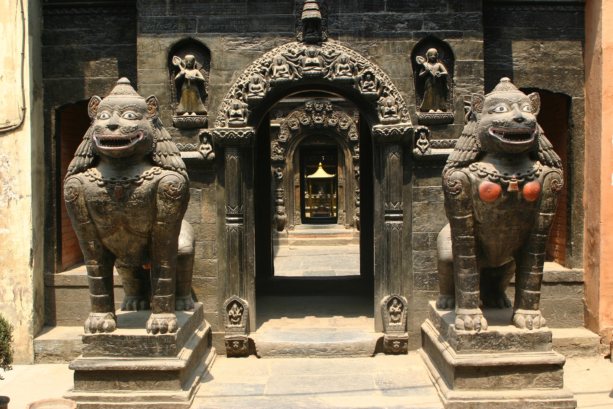 entrance of the golden temple in patan