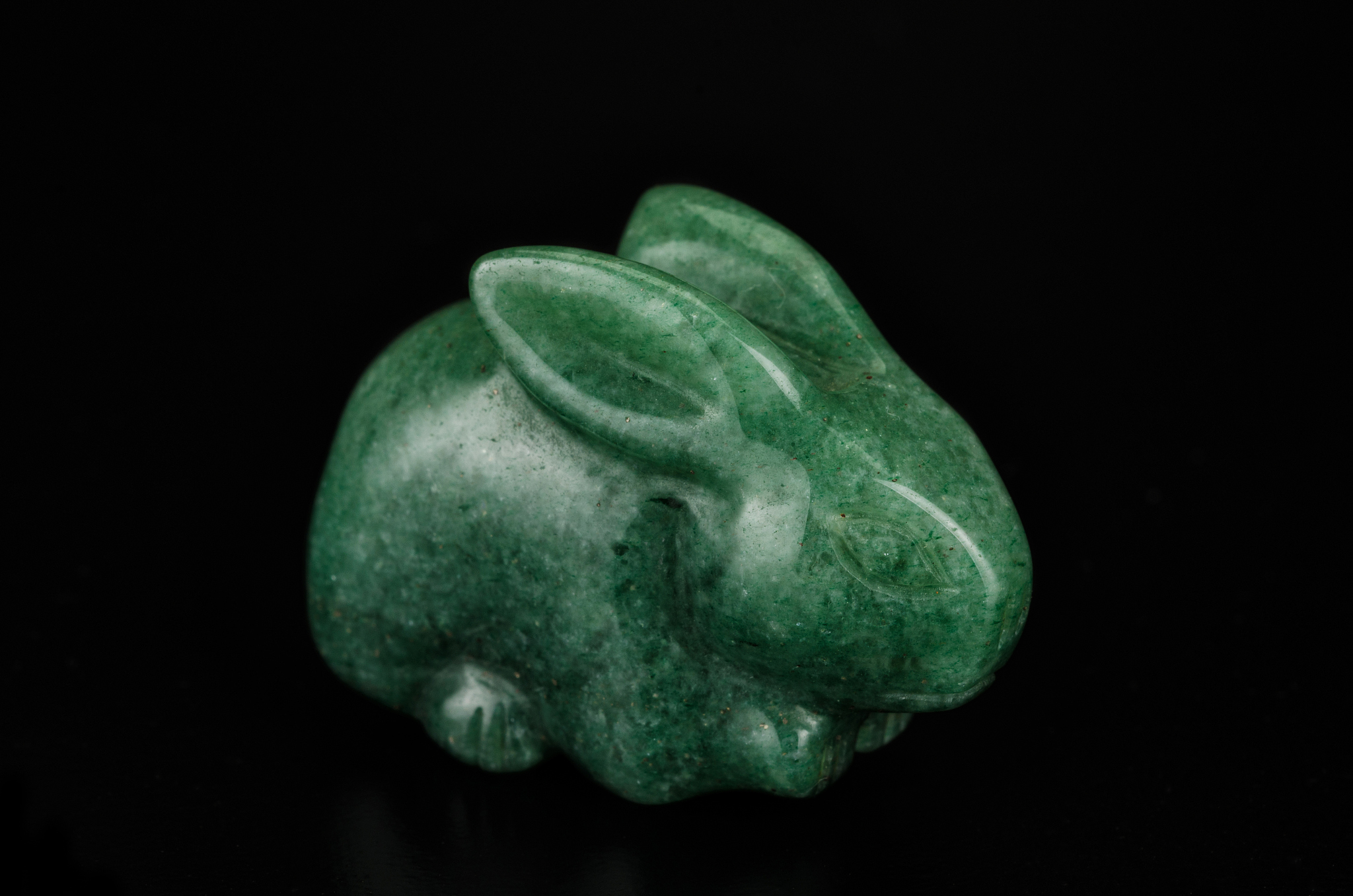 green aventurine stone rabbit