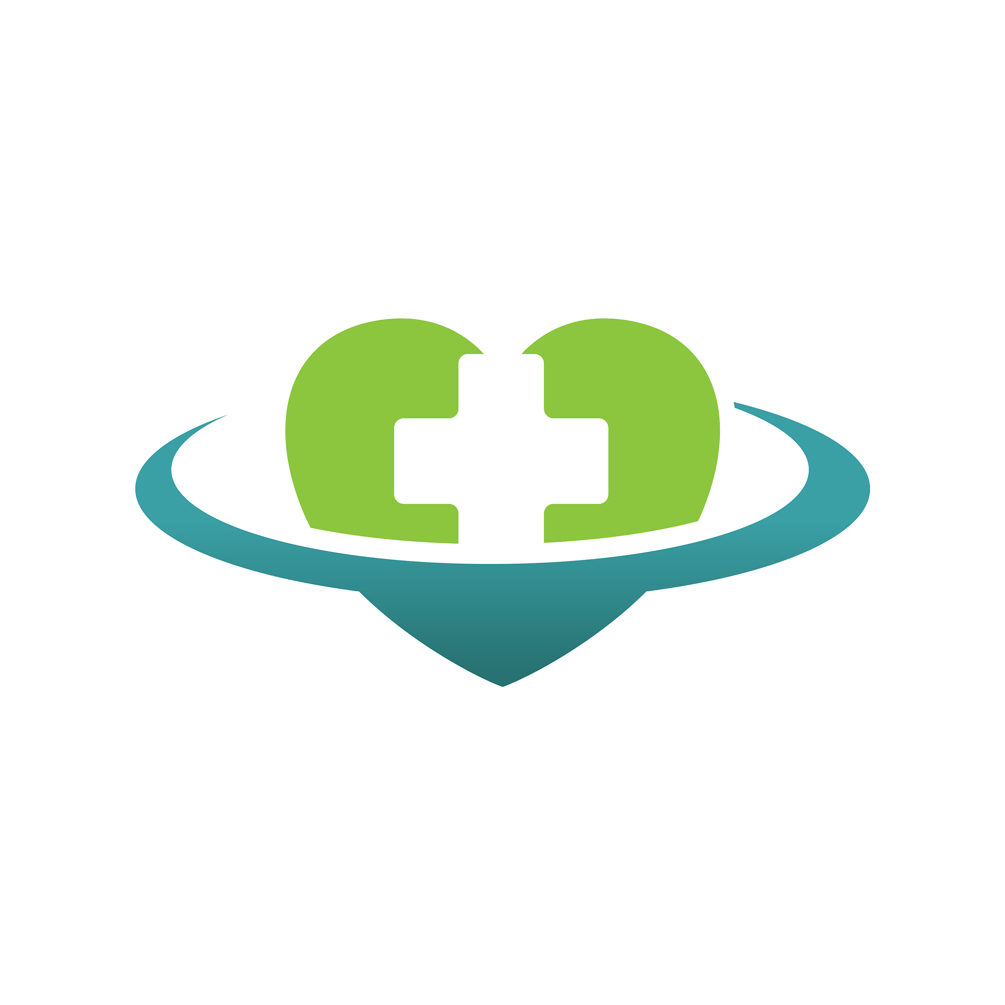 heart medical cross logo design