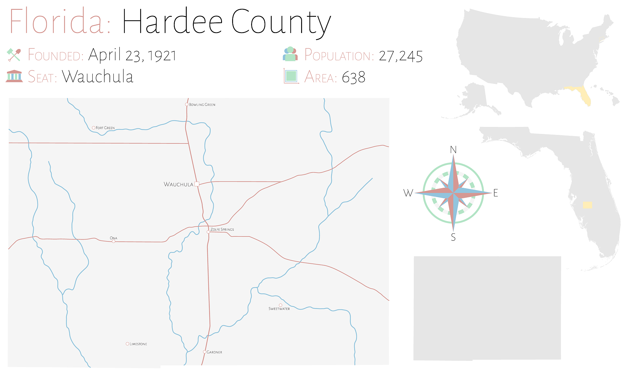 map of hardee county in florida