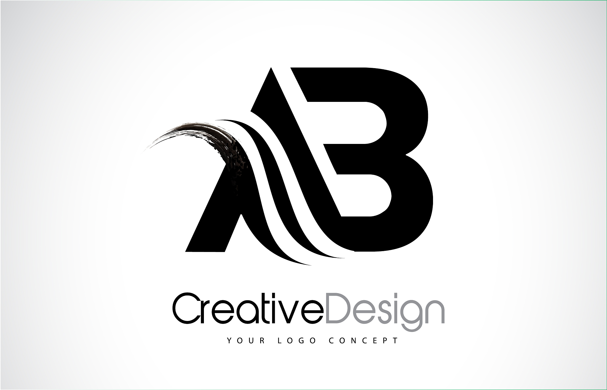 ab a b creative brush black letters design with