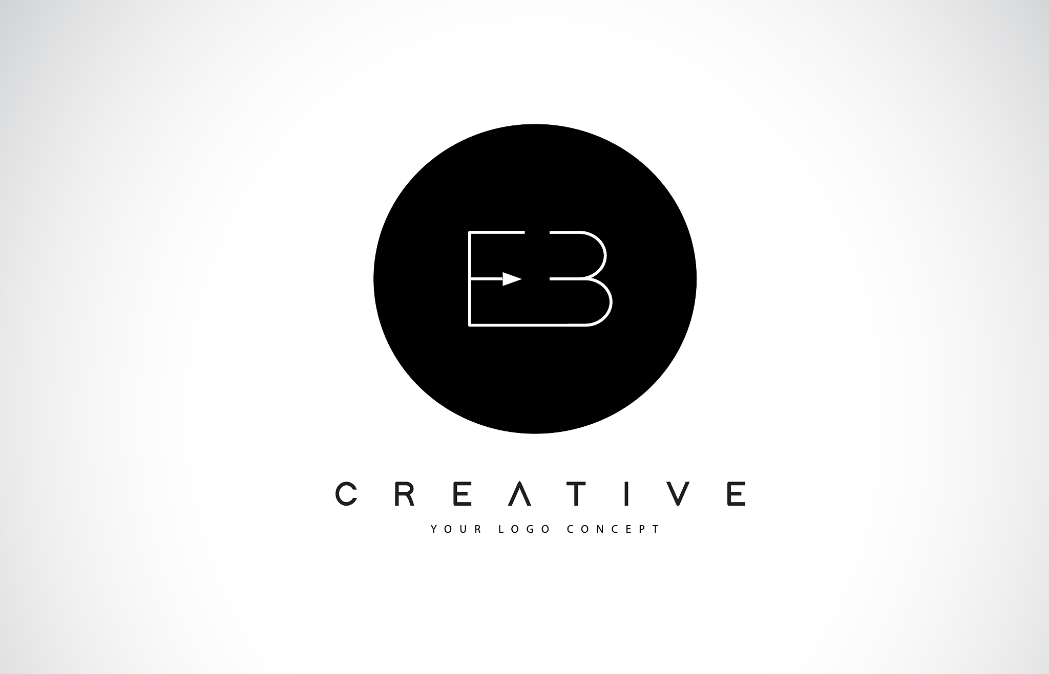 eb e b logo design with black and white creative
