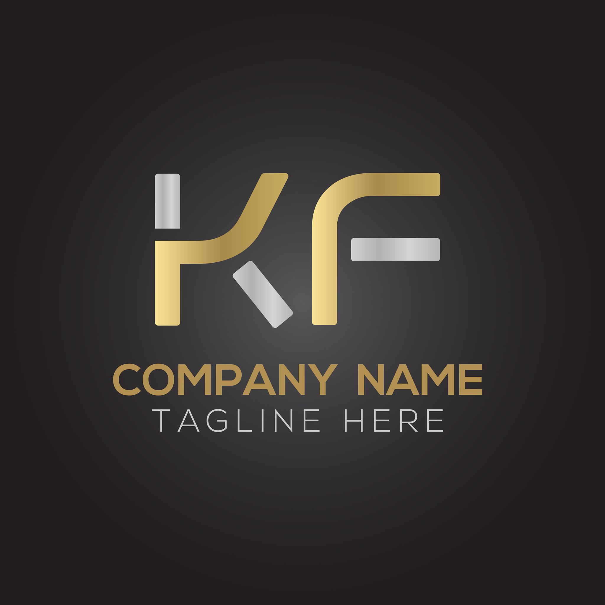 initial alphabet kf logo design template abstract