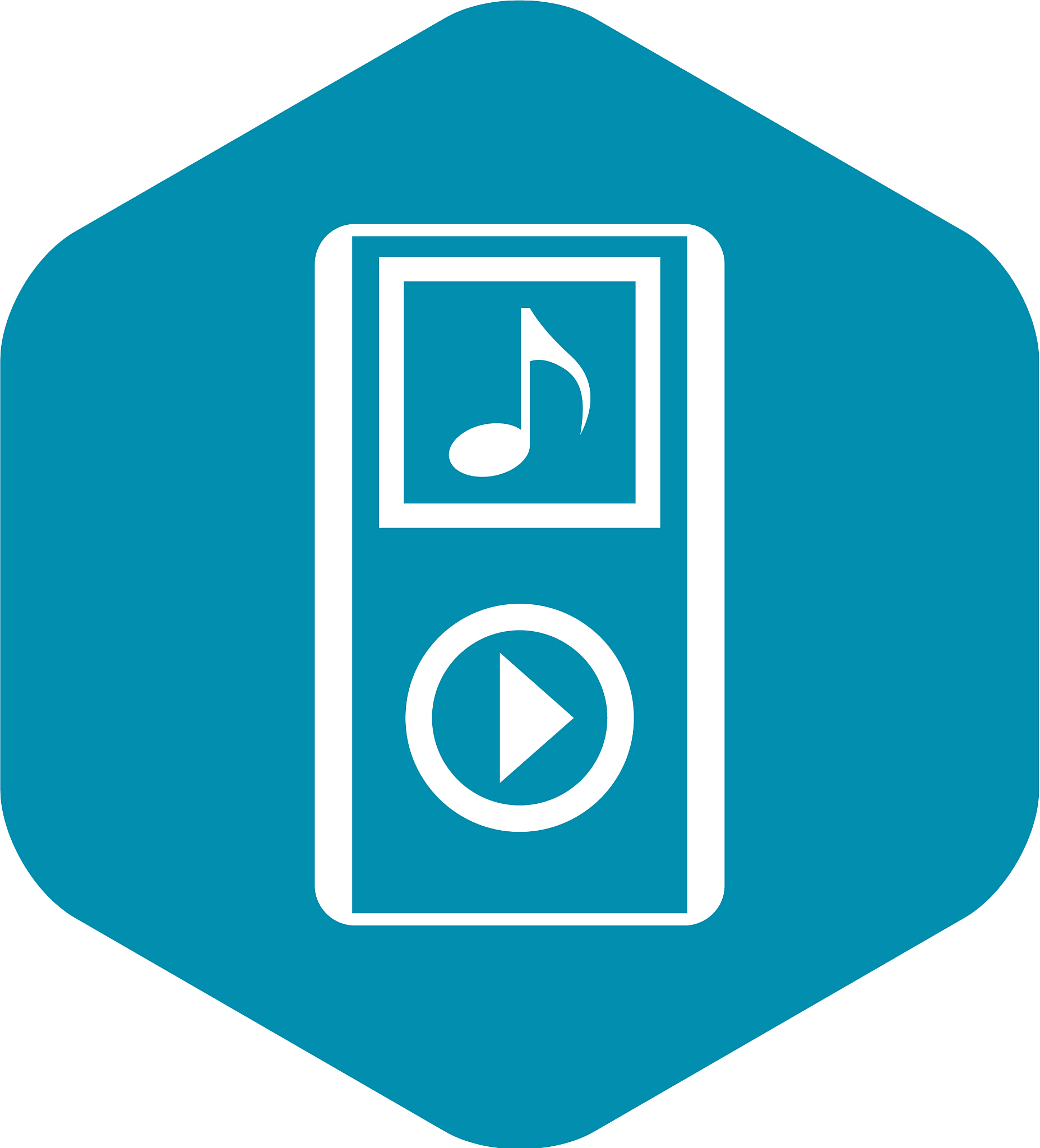 mini mp3 portable player icon simple style