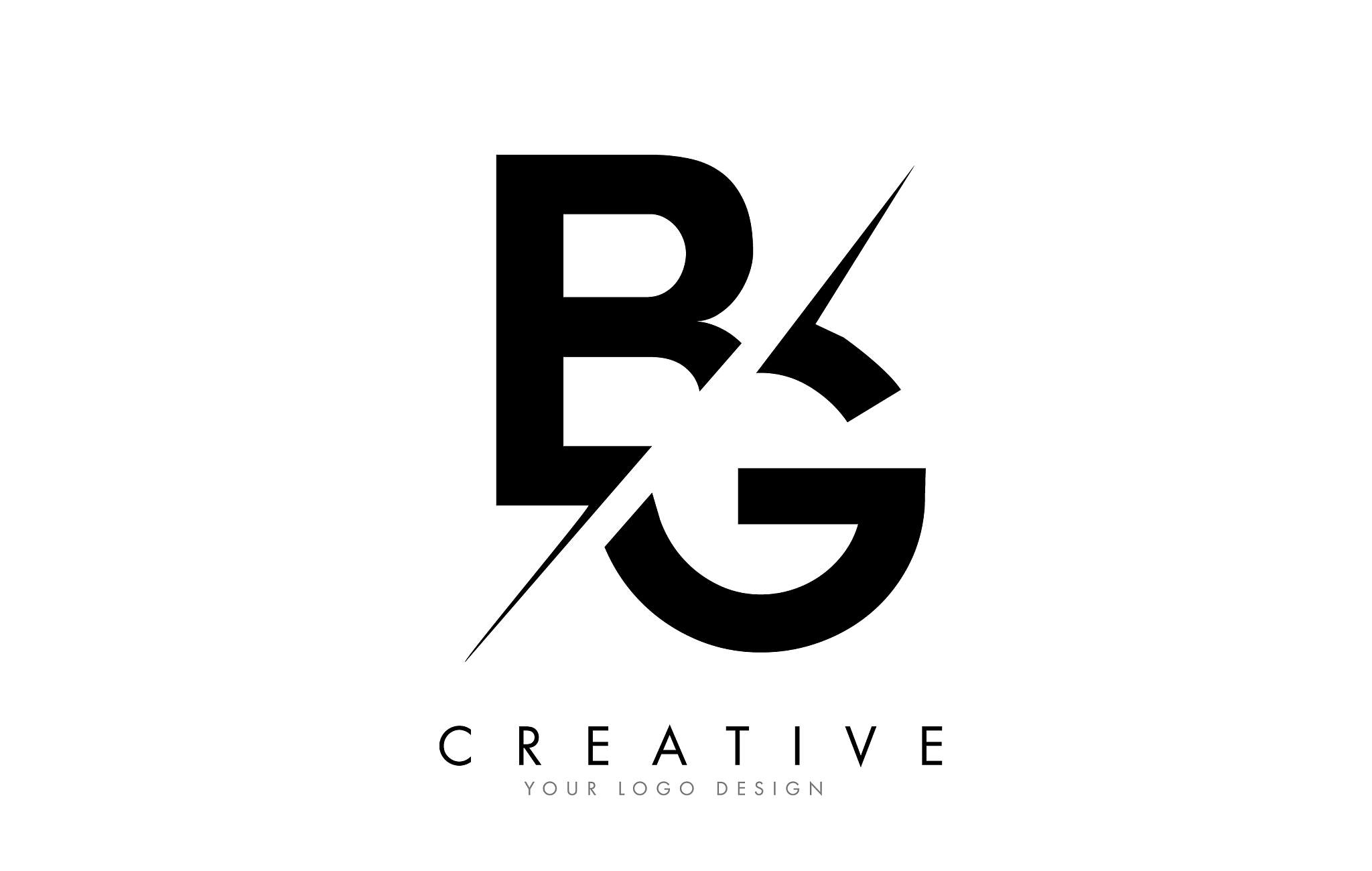 bg b g letter logo design with a creative cut