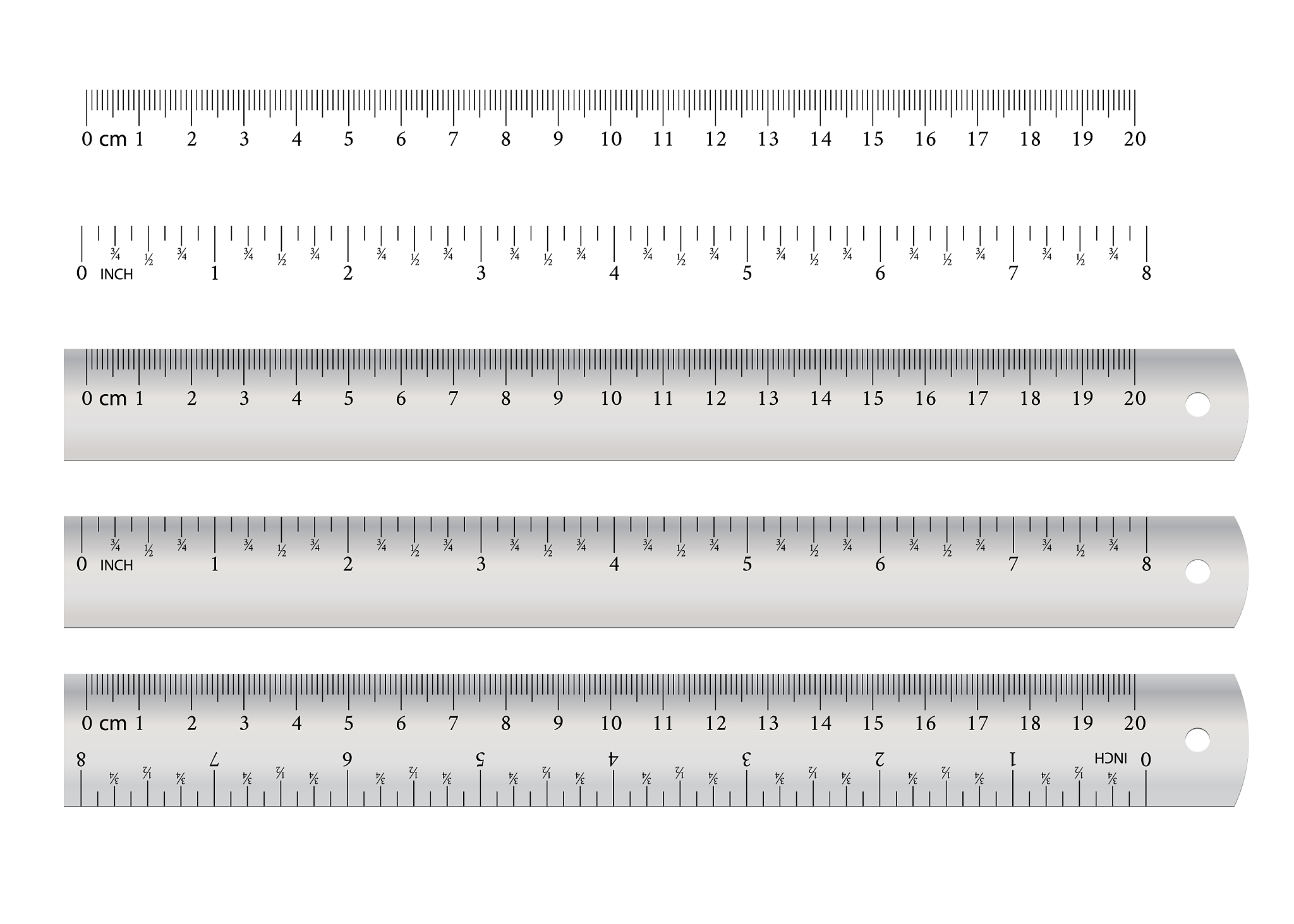 metric imperial rulers centimeter and inch