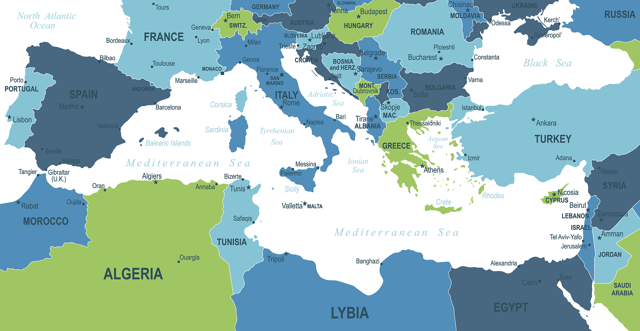 map of mediterranean