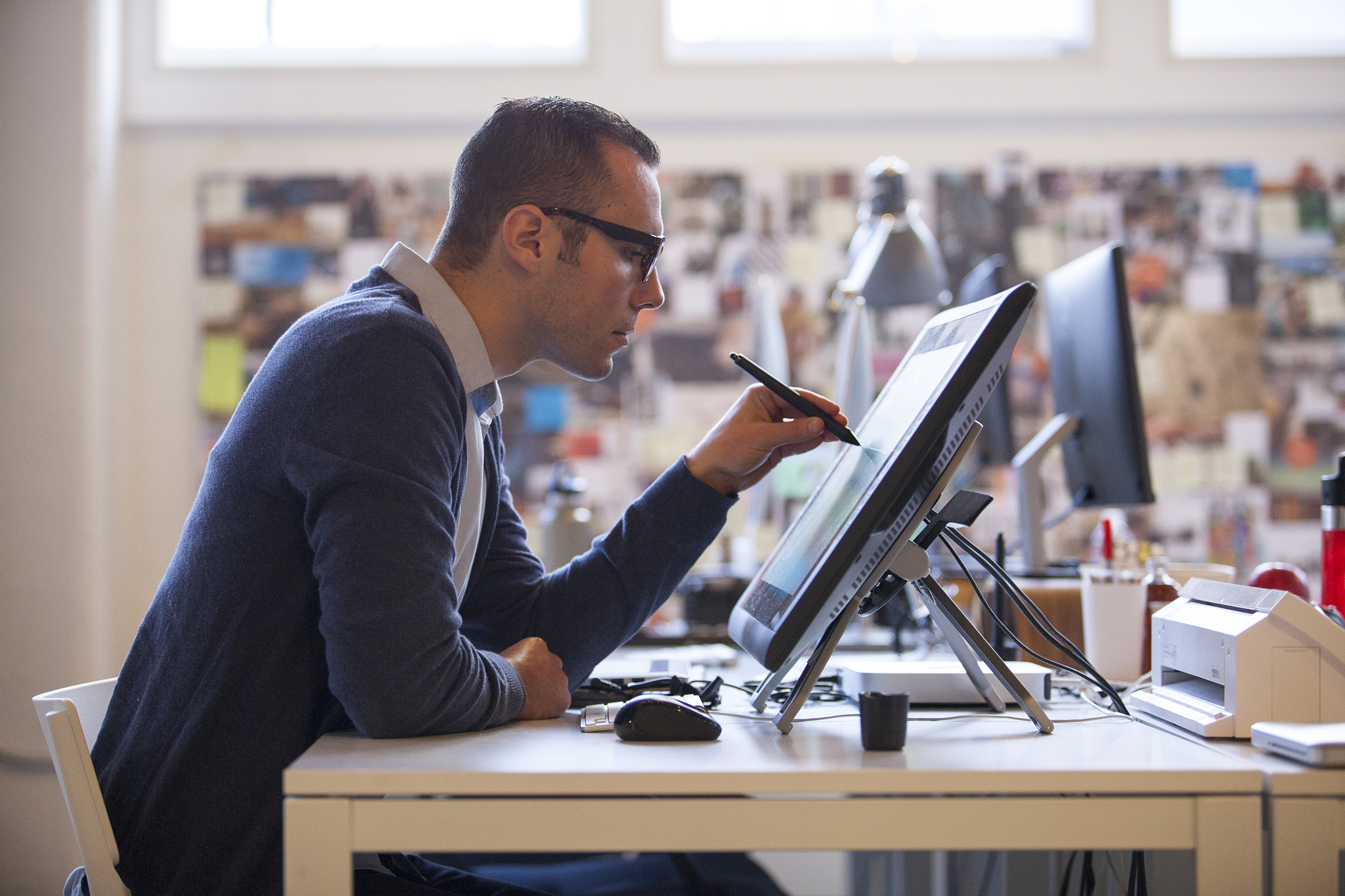 young workers in creative office space.