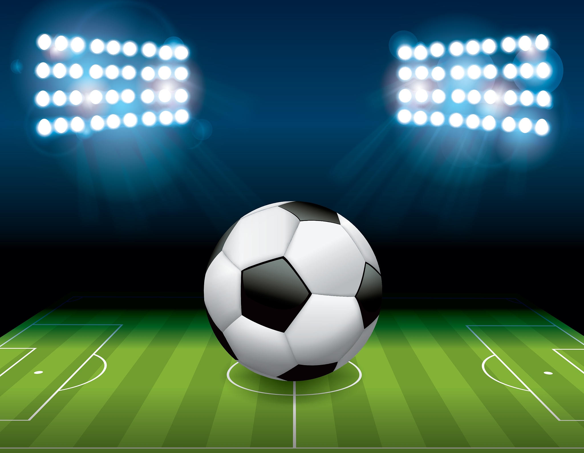 soccer football on stadium field