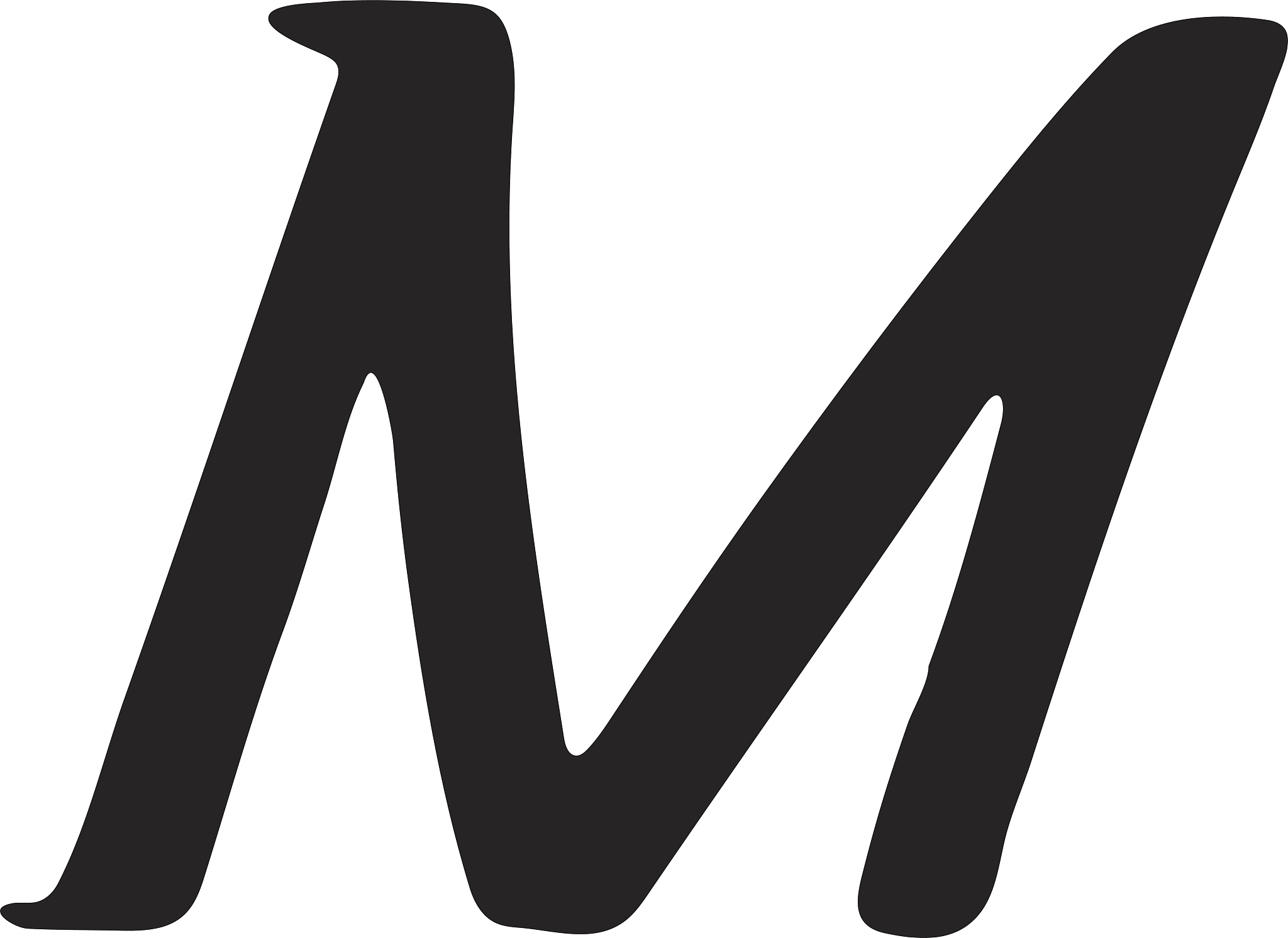 capital letter m painted by brush