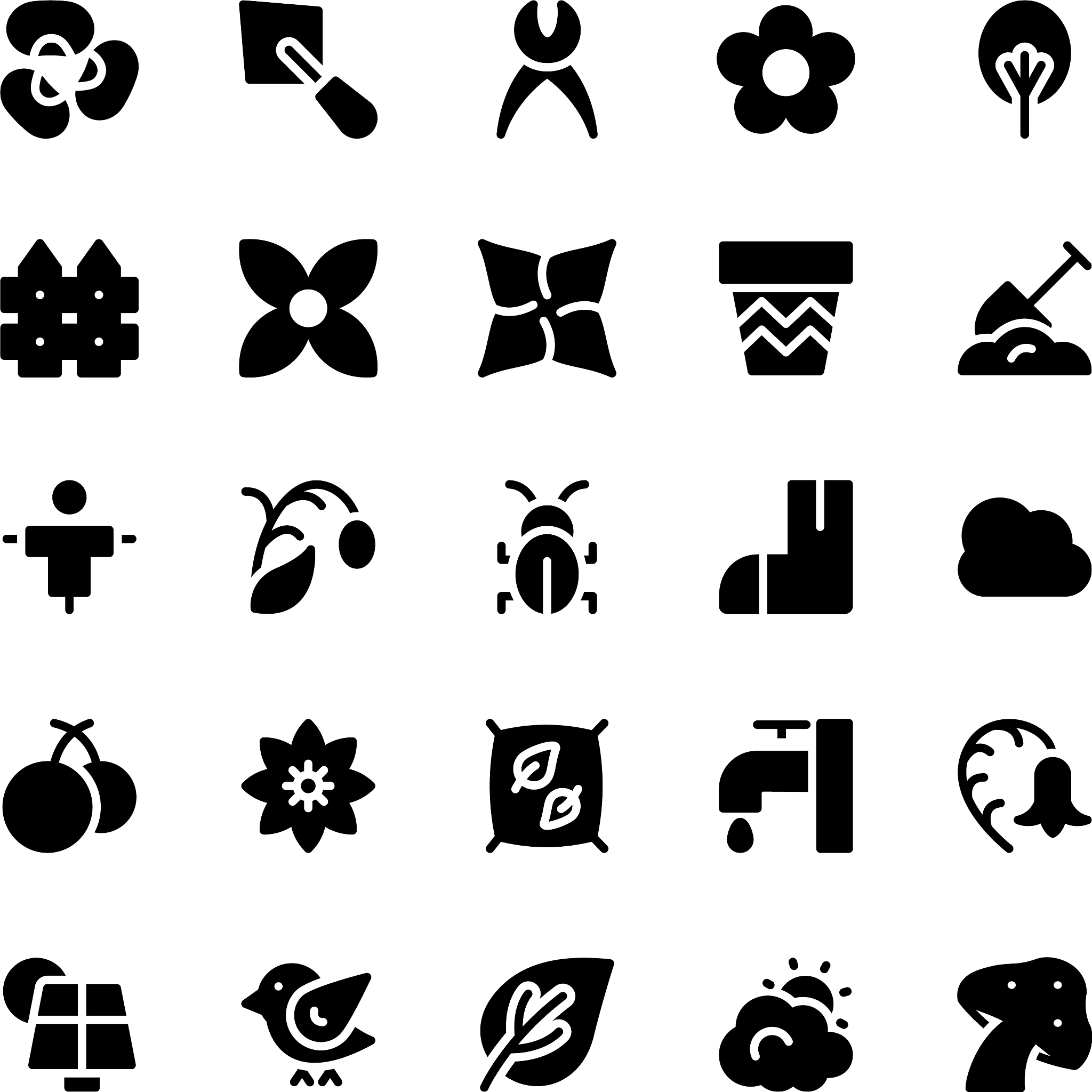nature and ecology solid icons 1