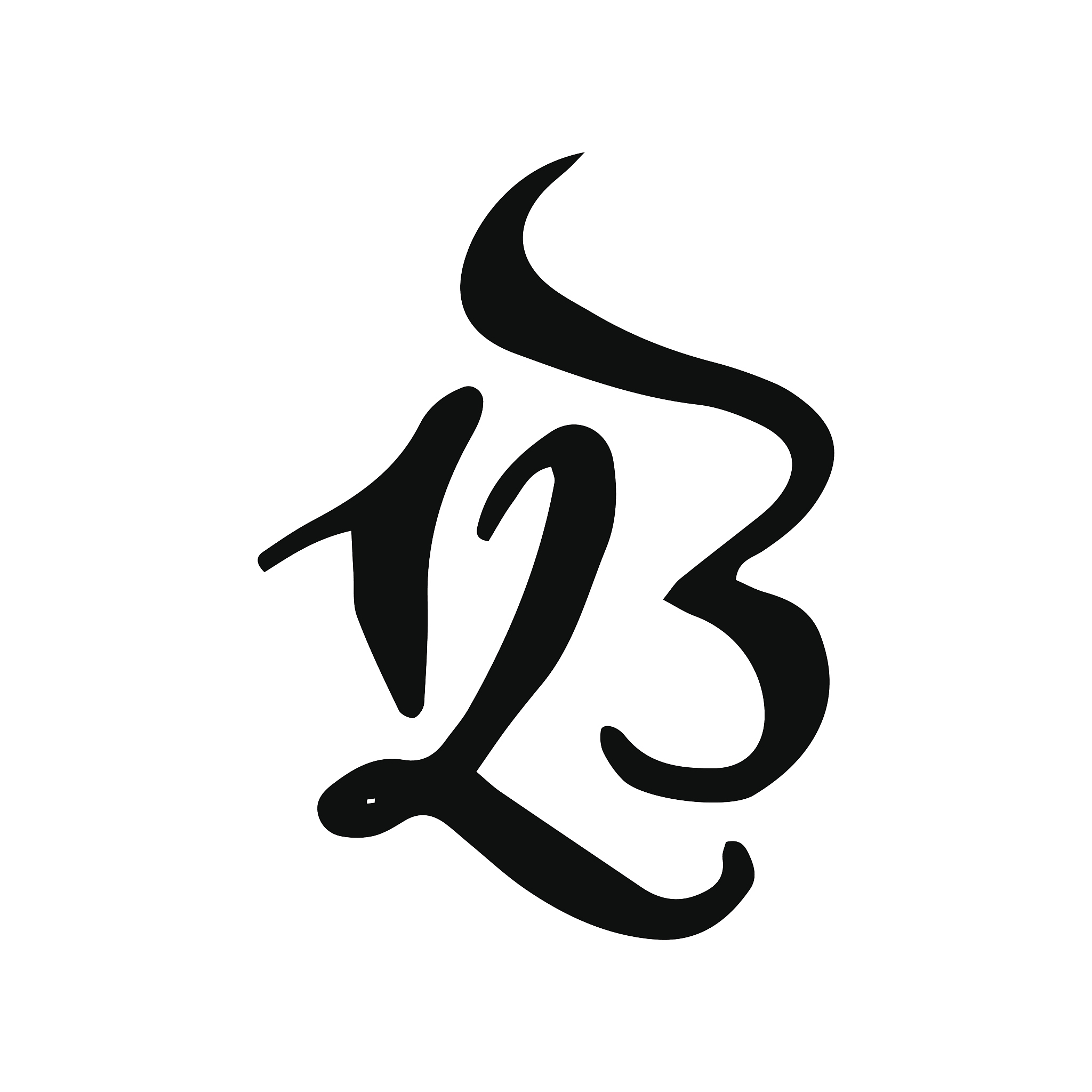 black hand drawn high quality calligraphy poster with numbers.