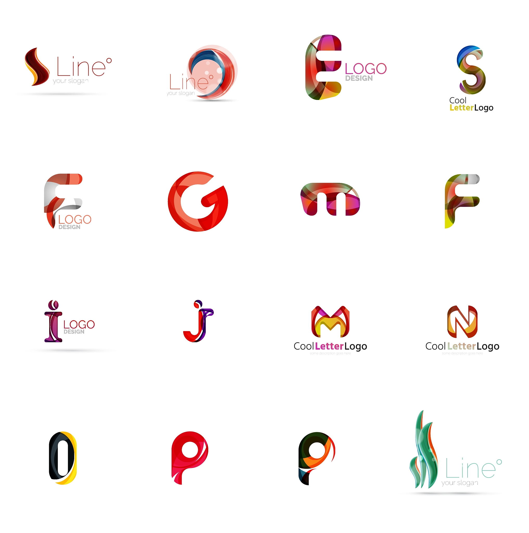 set of universal company logo ideas business icon