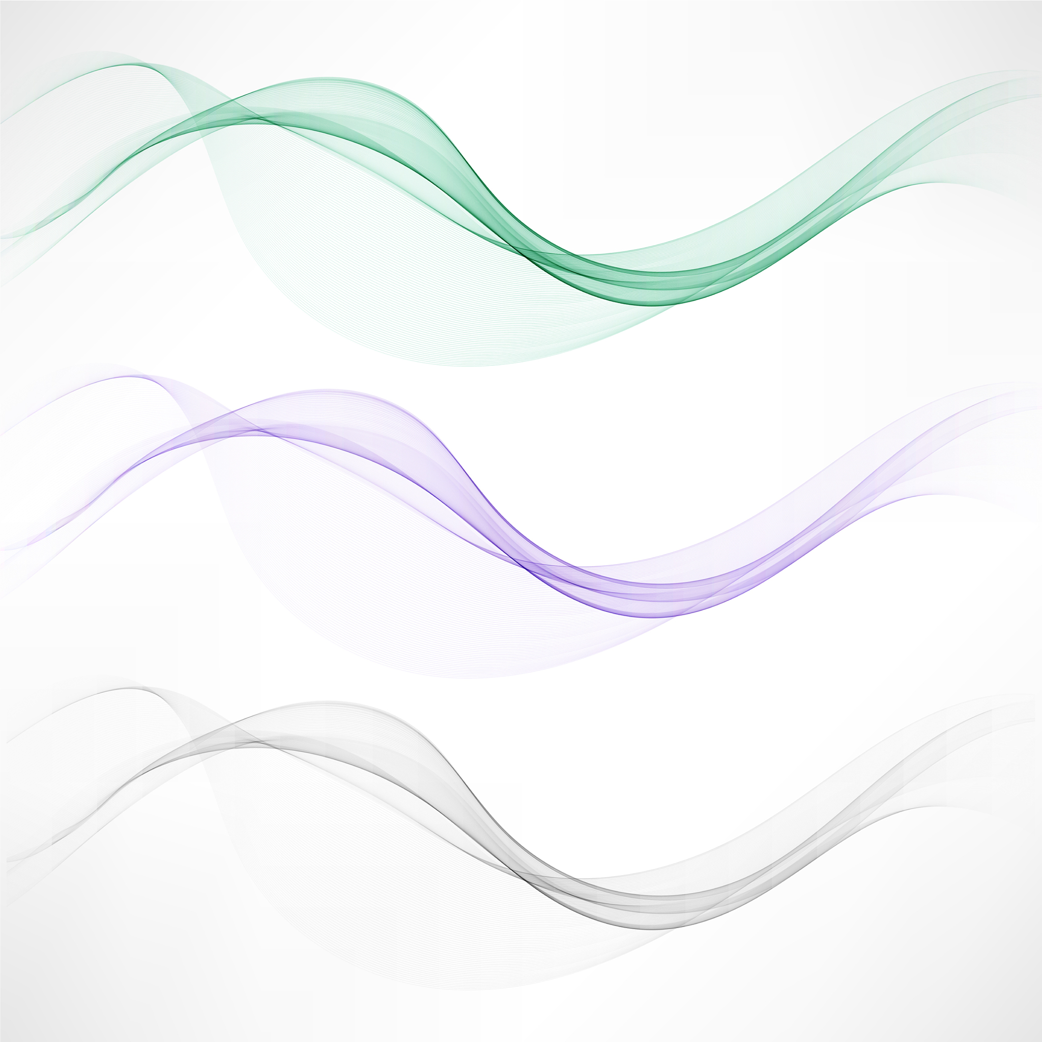 abstract color waves isolated on white blue gray