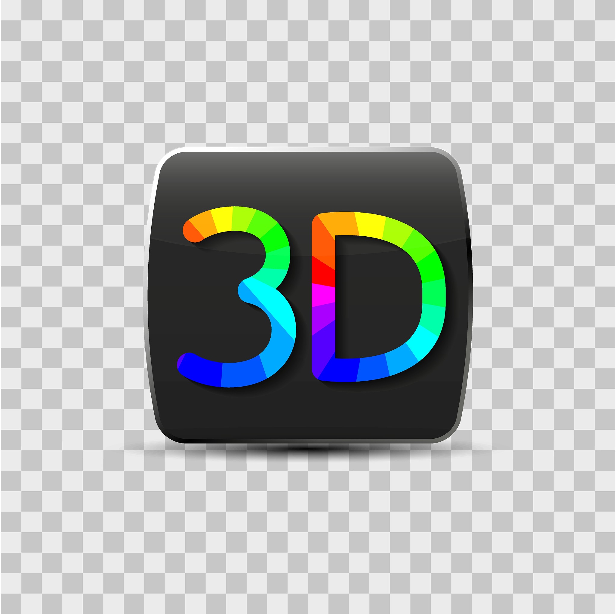 sign of a three-dimensional video, vector illustration.