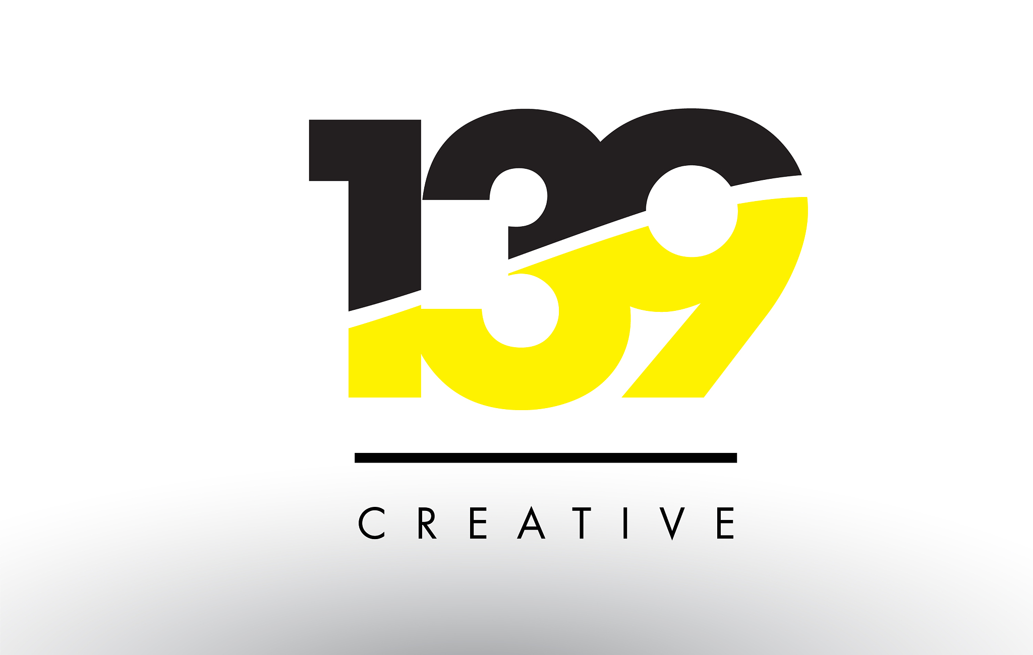 139 black and yellow number logo design