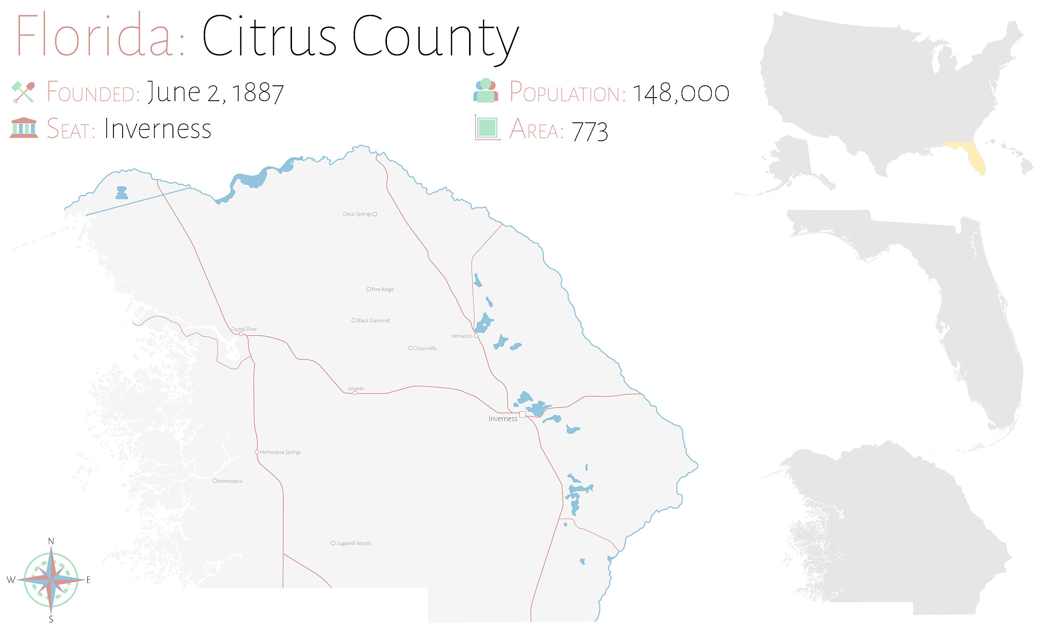 map of citrus county in florida