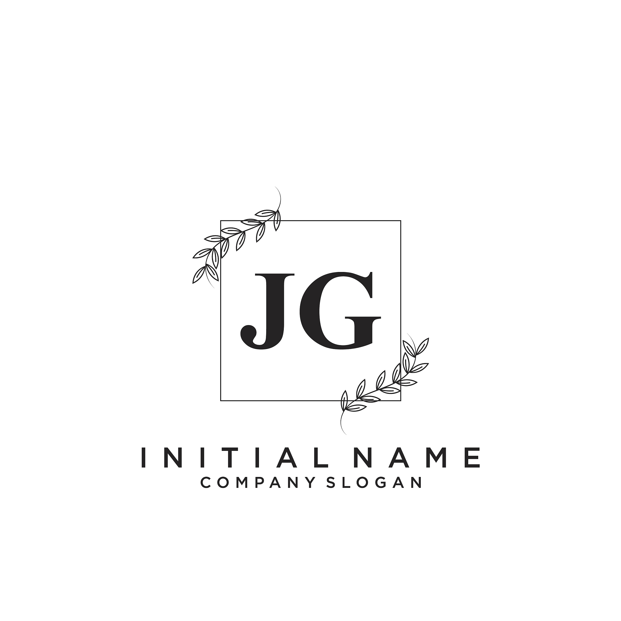 jg initial handwriting logo design