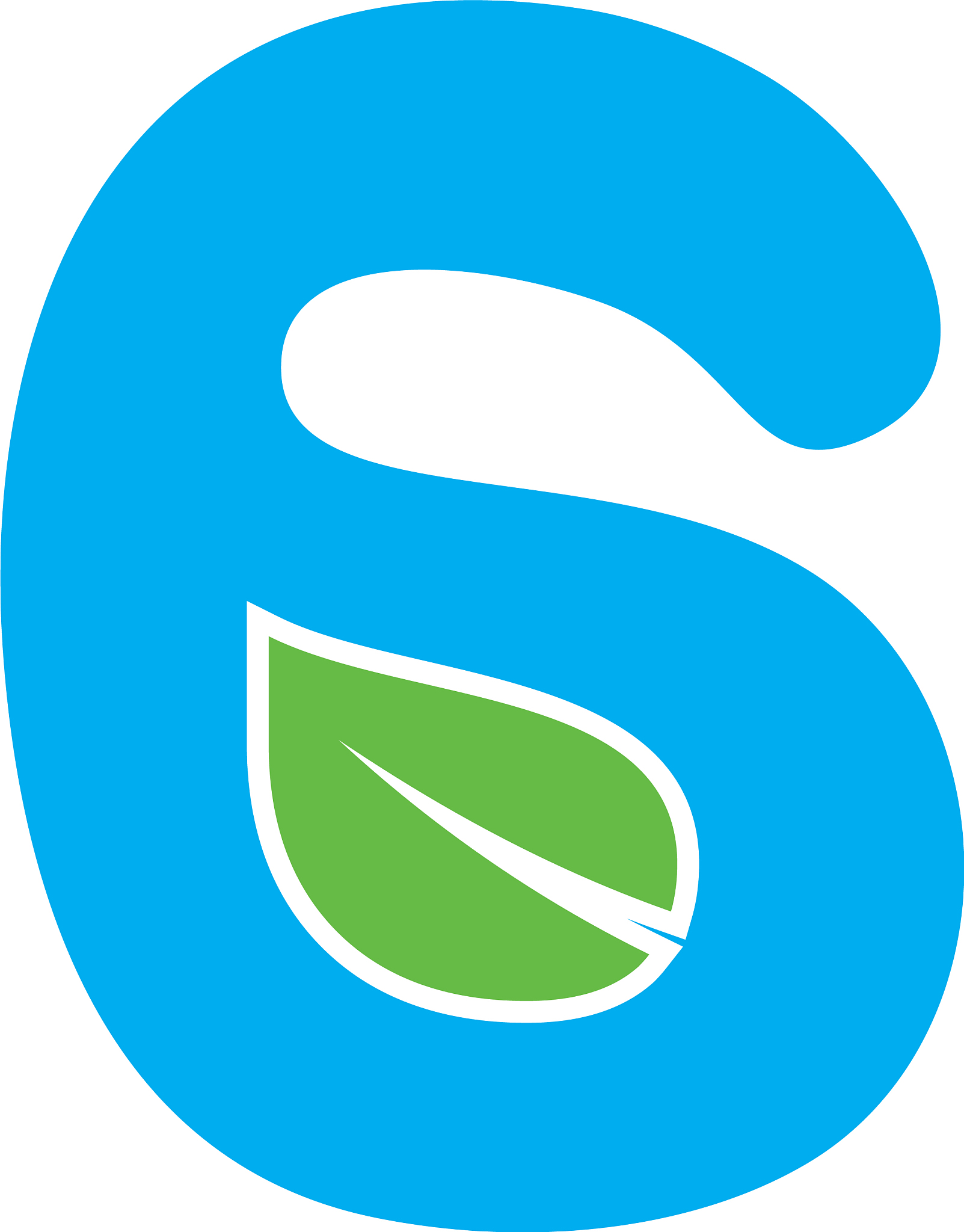 initial letter b logo with green leaf ecology
