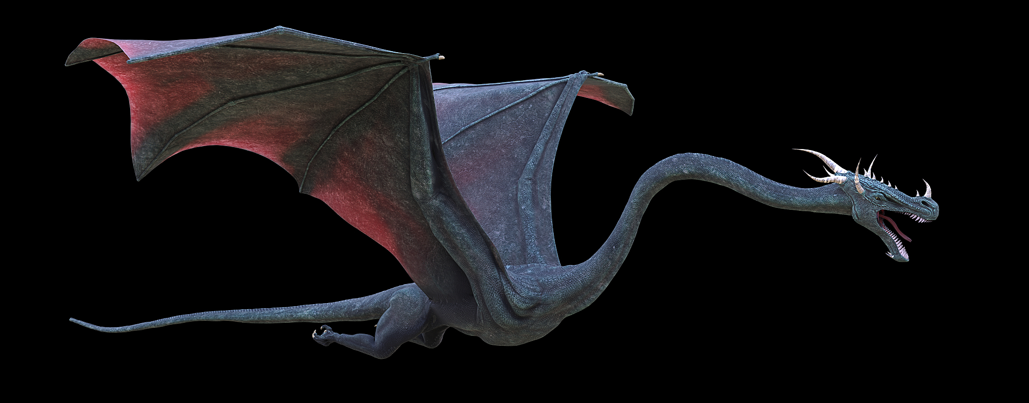 dragon isolated on black background