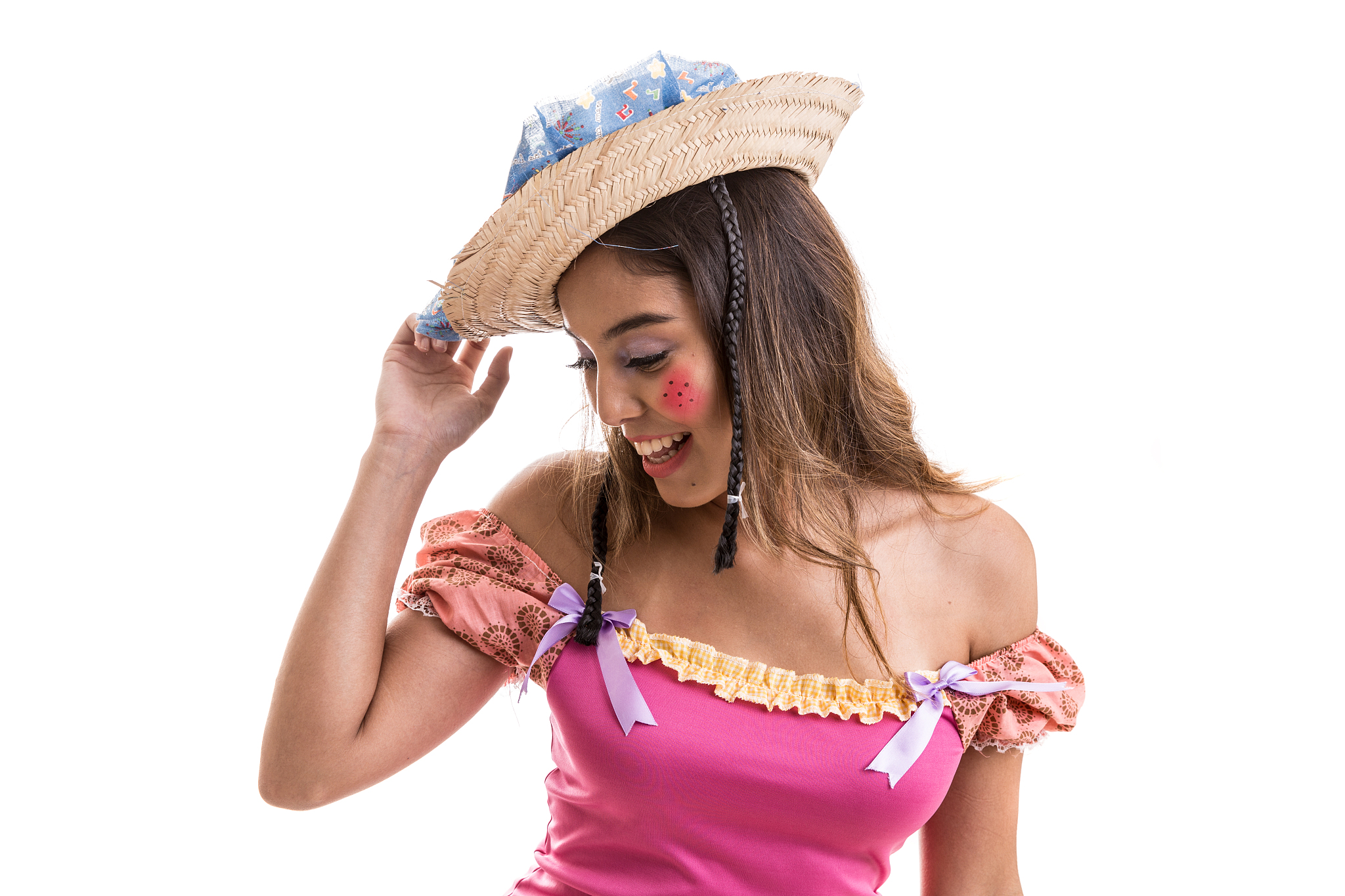 brazilian woman on junina party costume