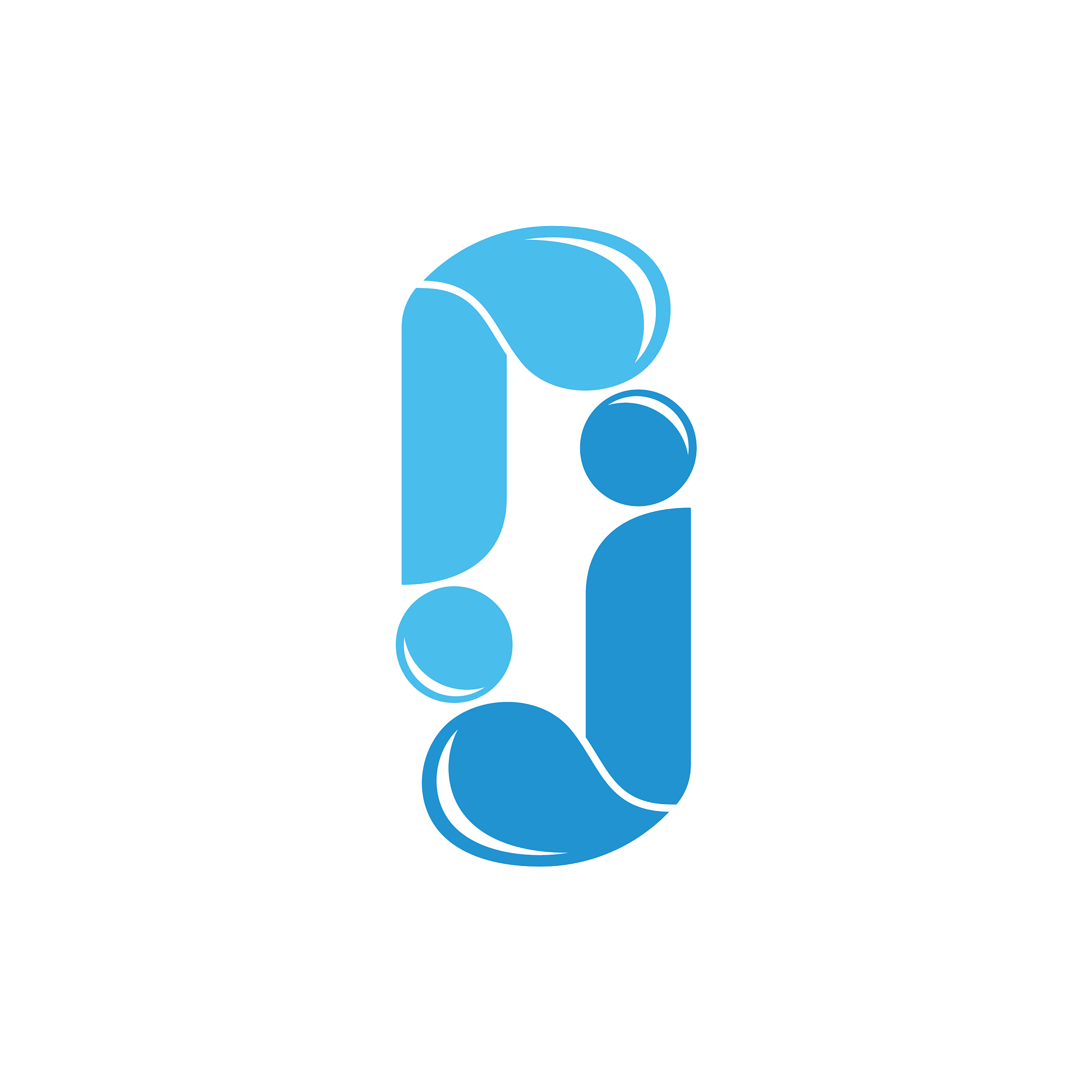 letter jr simple water fresh logo