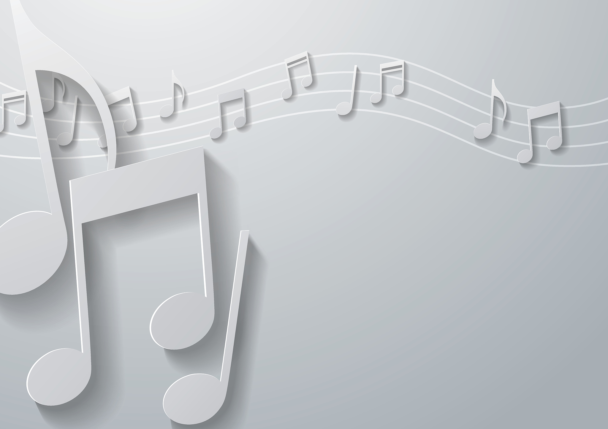 music notes on white paper background