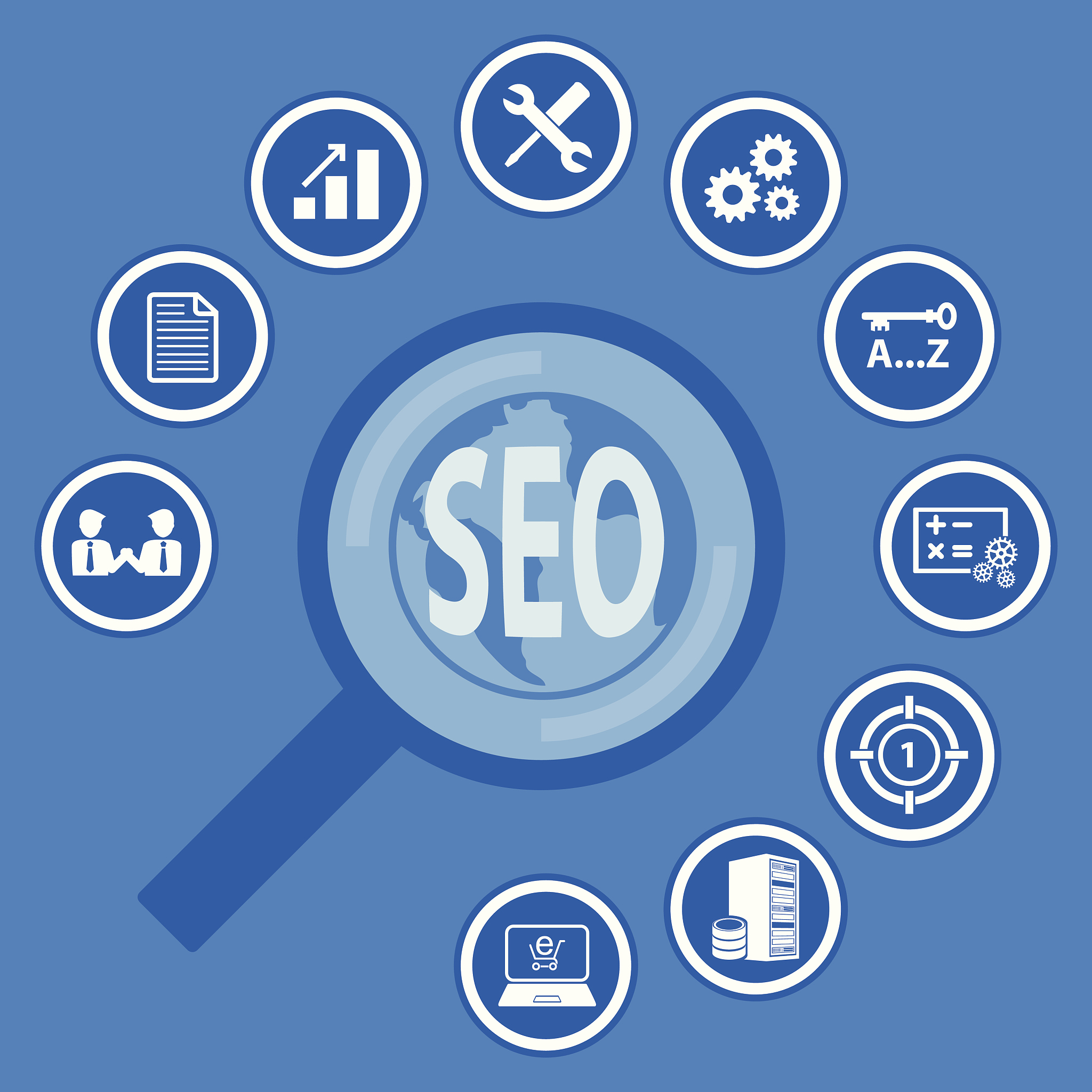 seo icon set for infographic