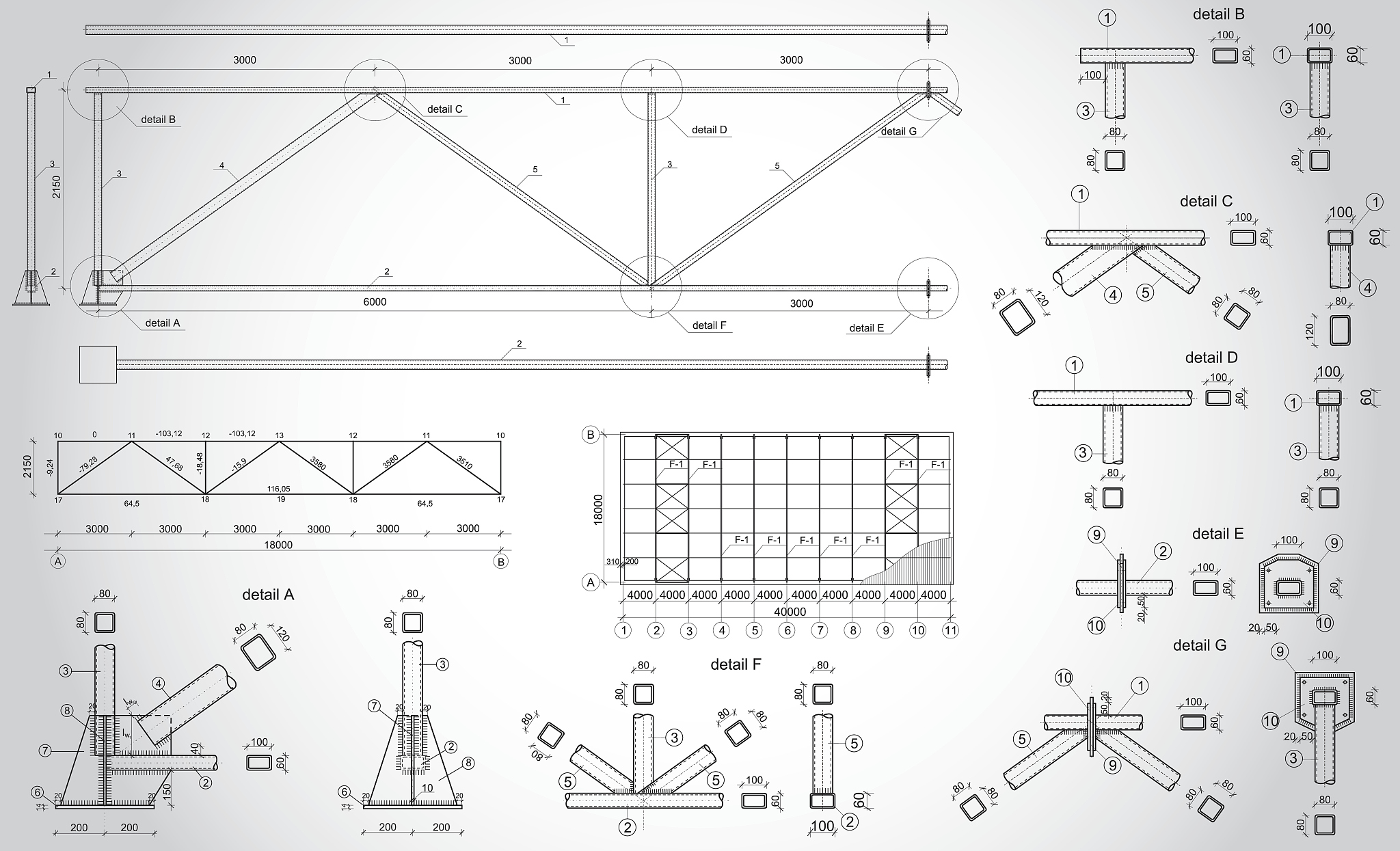 三根直杆连成的支架连接处均为铰支固定底部两支点在顶点沿水平方向施加力F求杆的受力情况