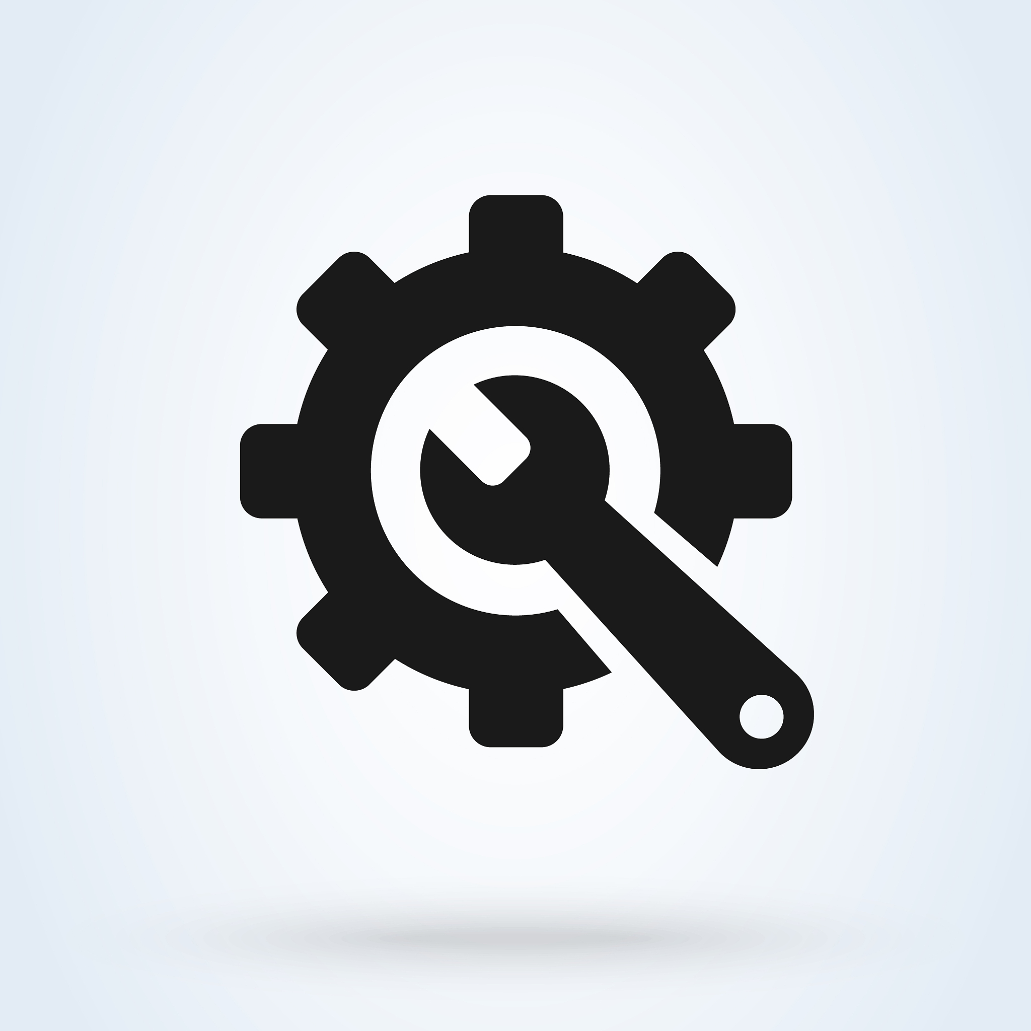 service tool, gear symbol simple vector modern icon design illus