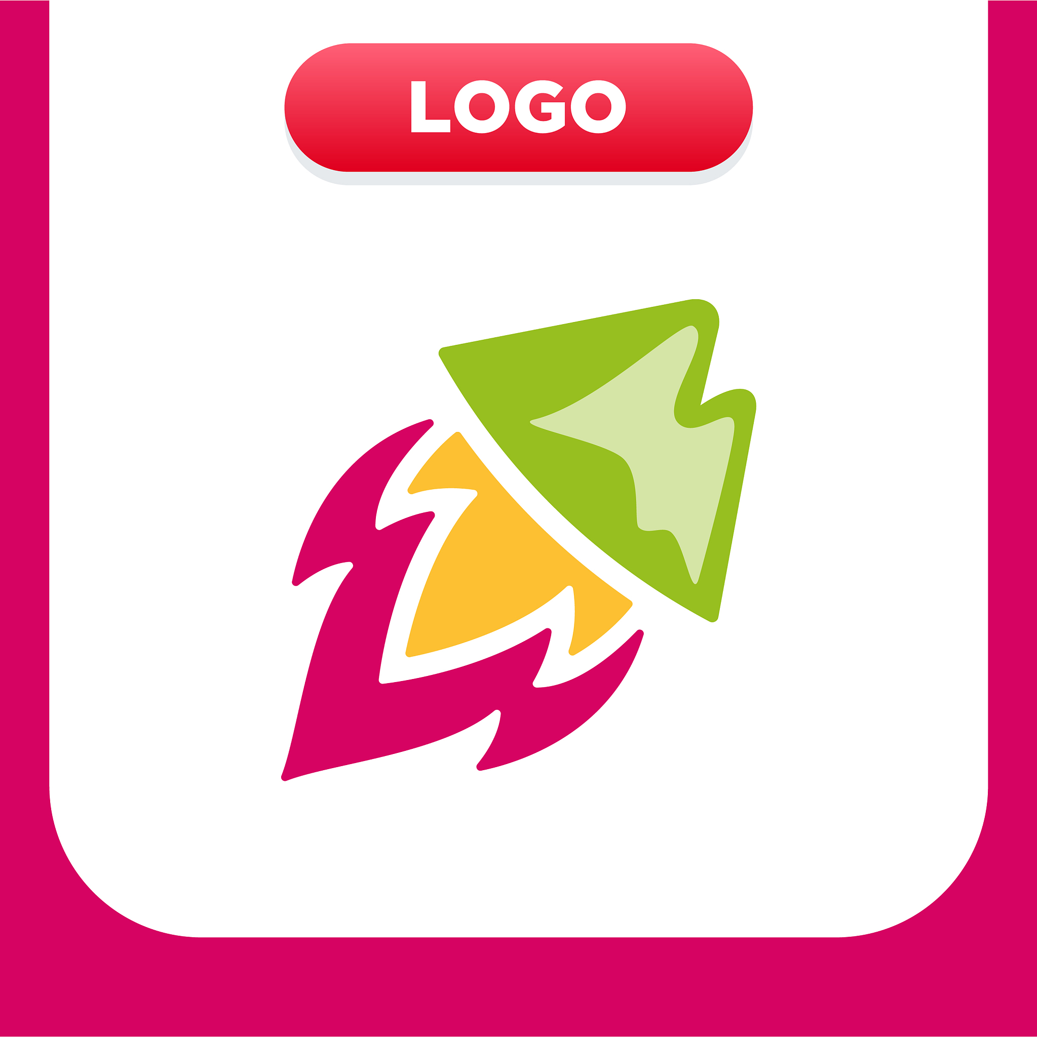 rocket mountain logo top and speed spaceship with