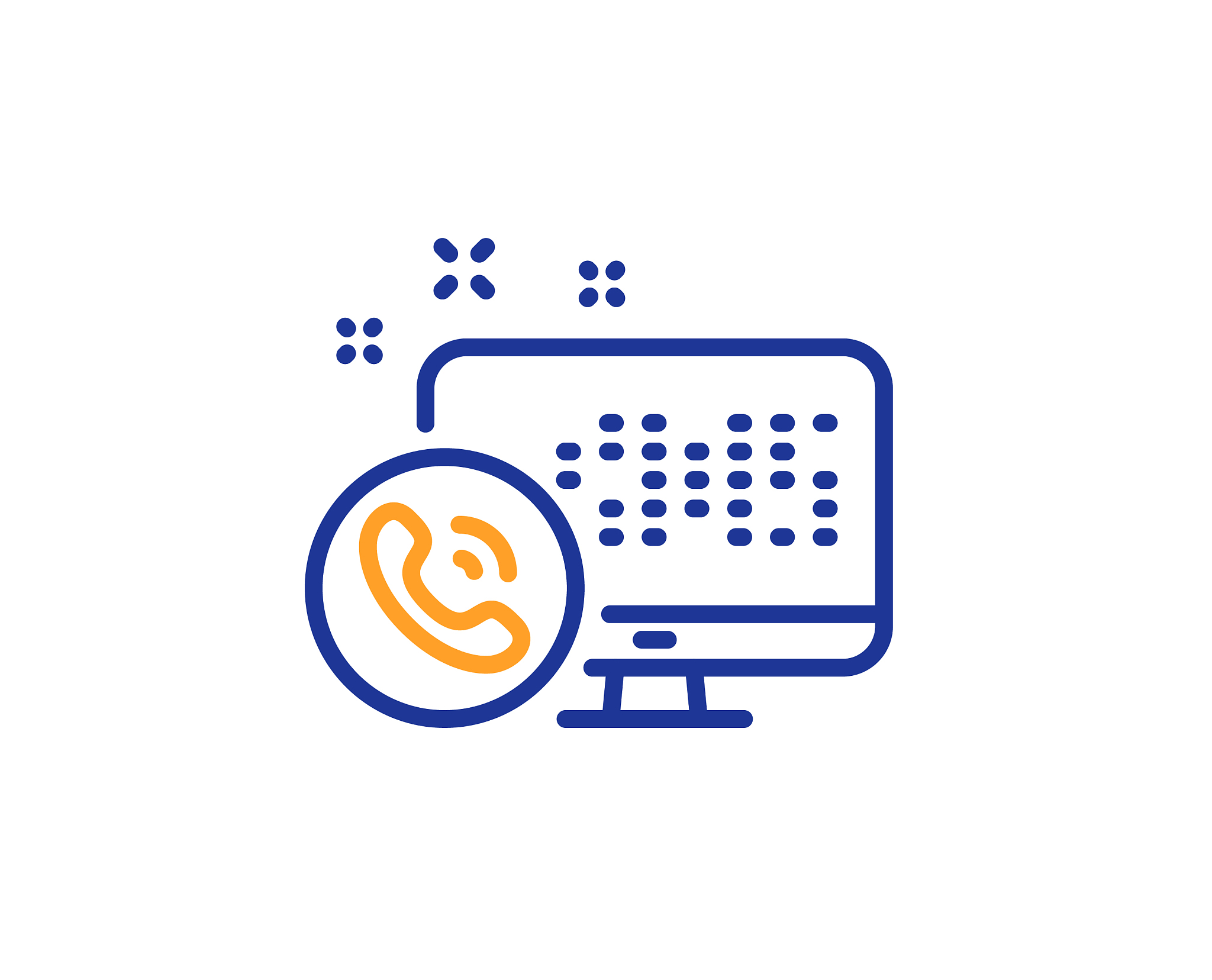 web call center service line icon phone support