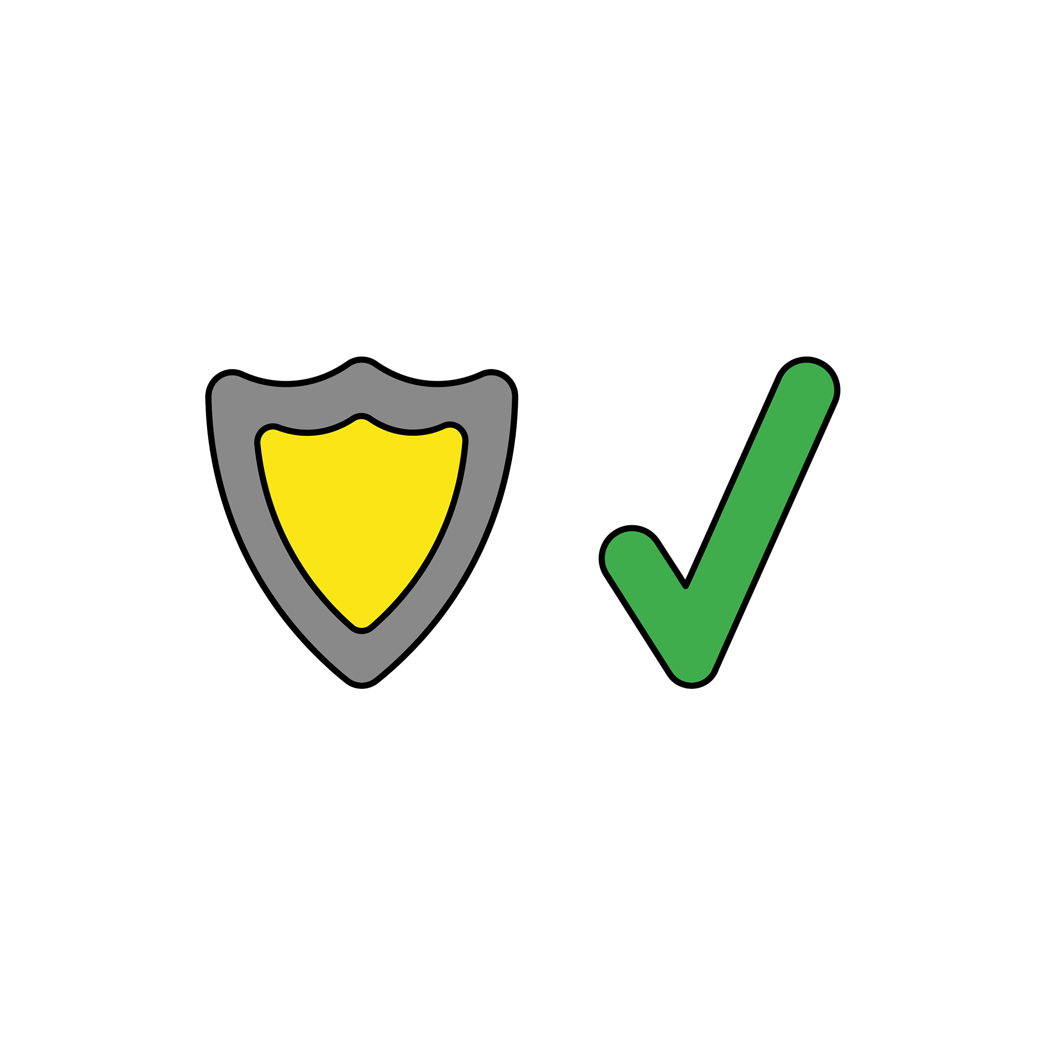 icon concept of guard shield with check mark