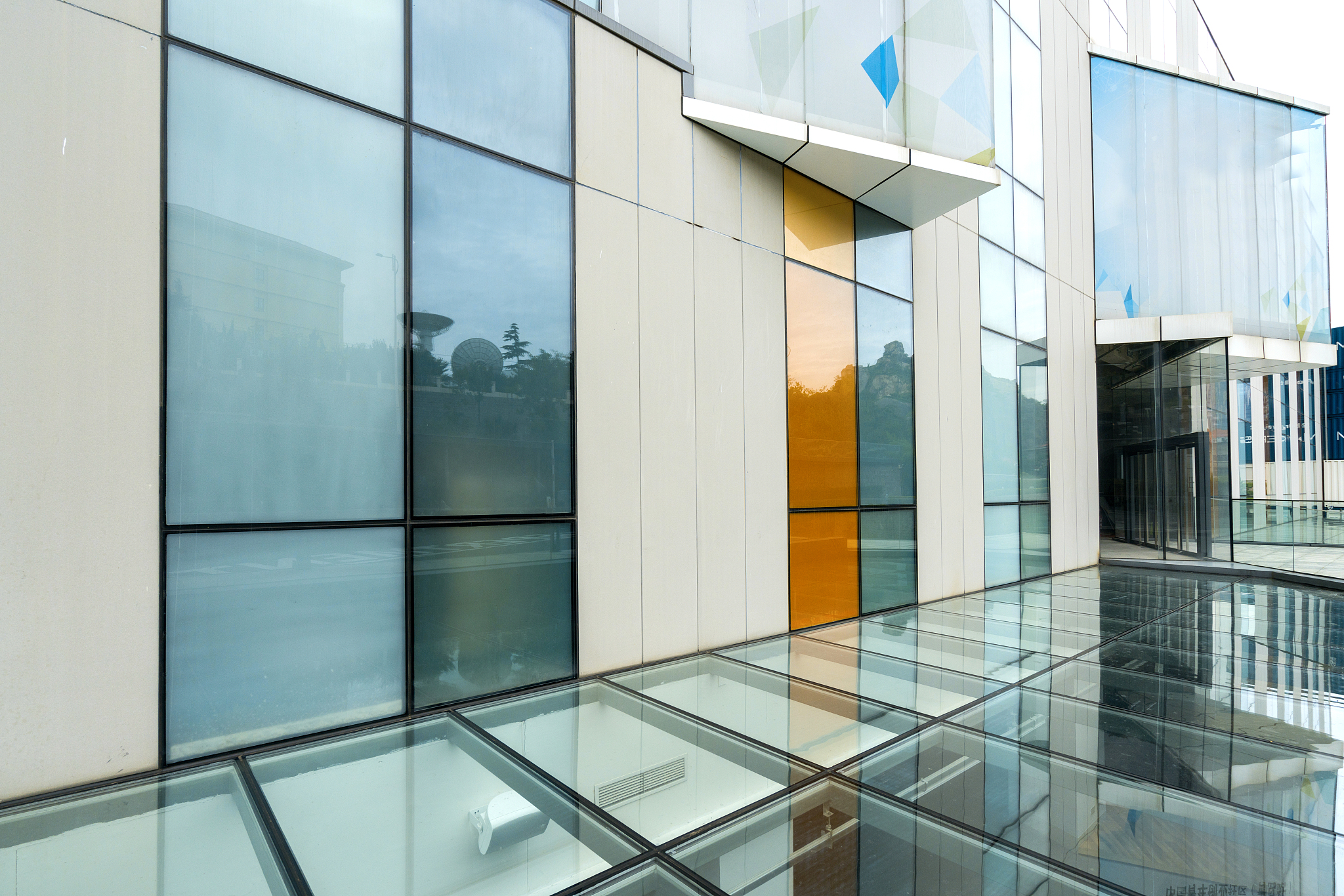 windows of skyscraper business office of qingdao ,china